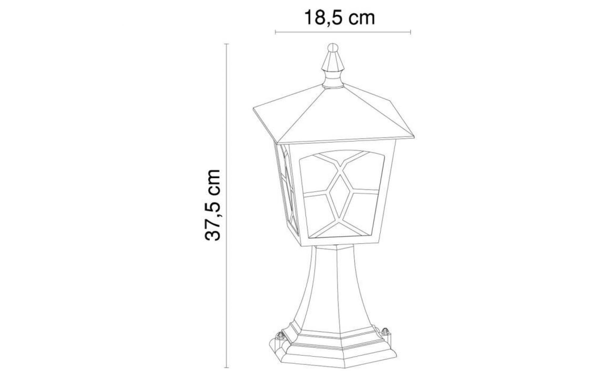 2 x luminaire extérieur jardin terrase lanterne lampadaire éclairage aluminium rusé ip44 pas cher