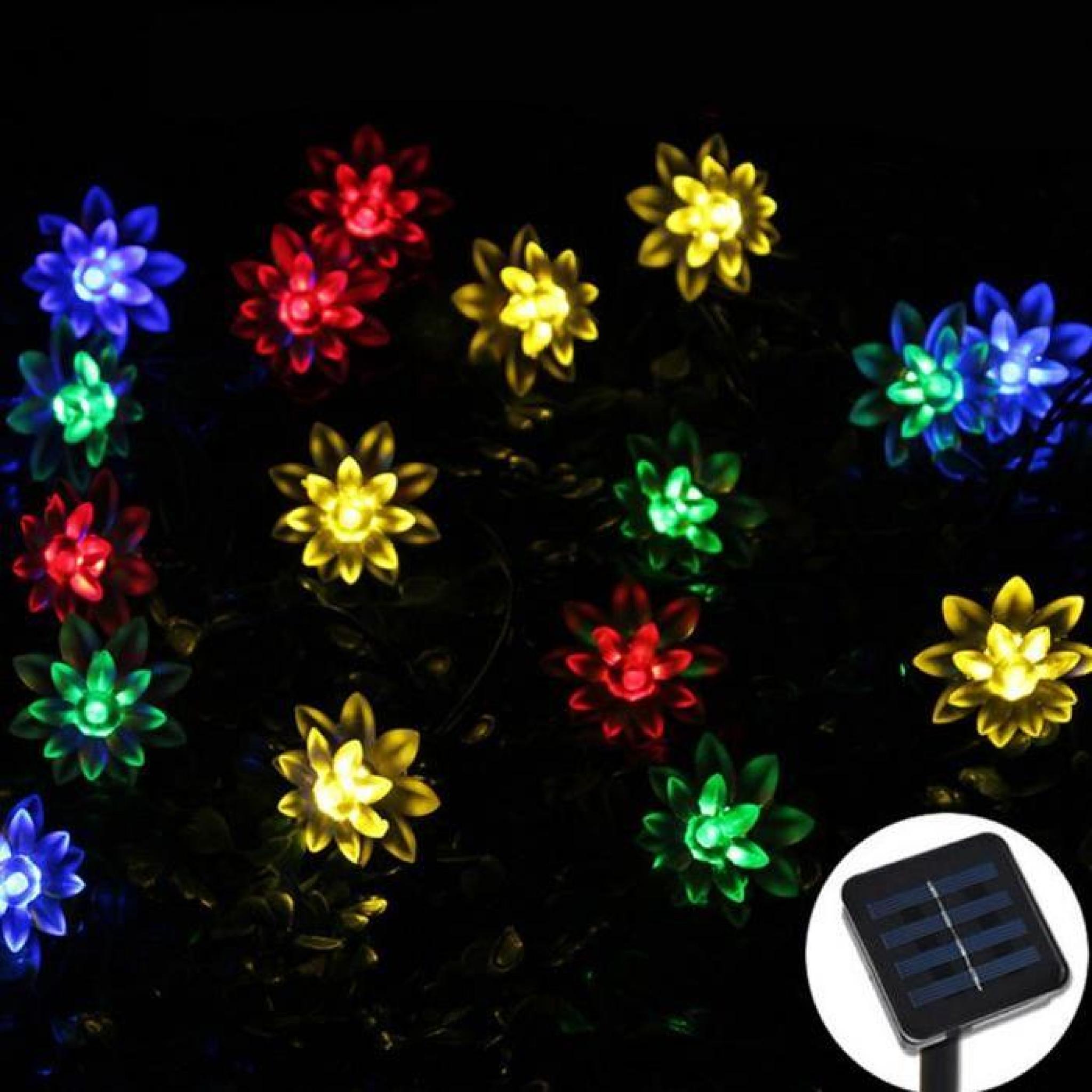 20 LED 4.8M Solaire Puissance Chaîne Lumières Lotus Pour Noël Fête Décor