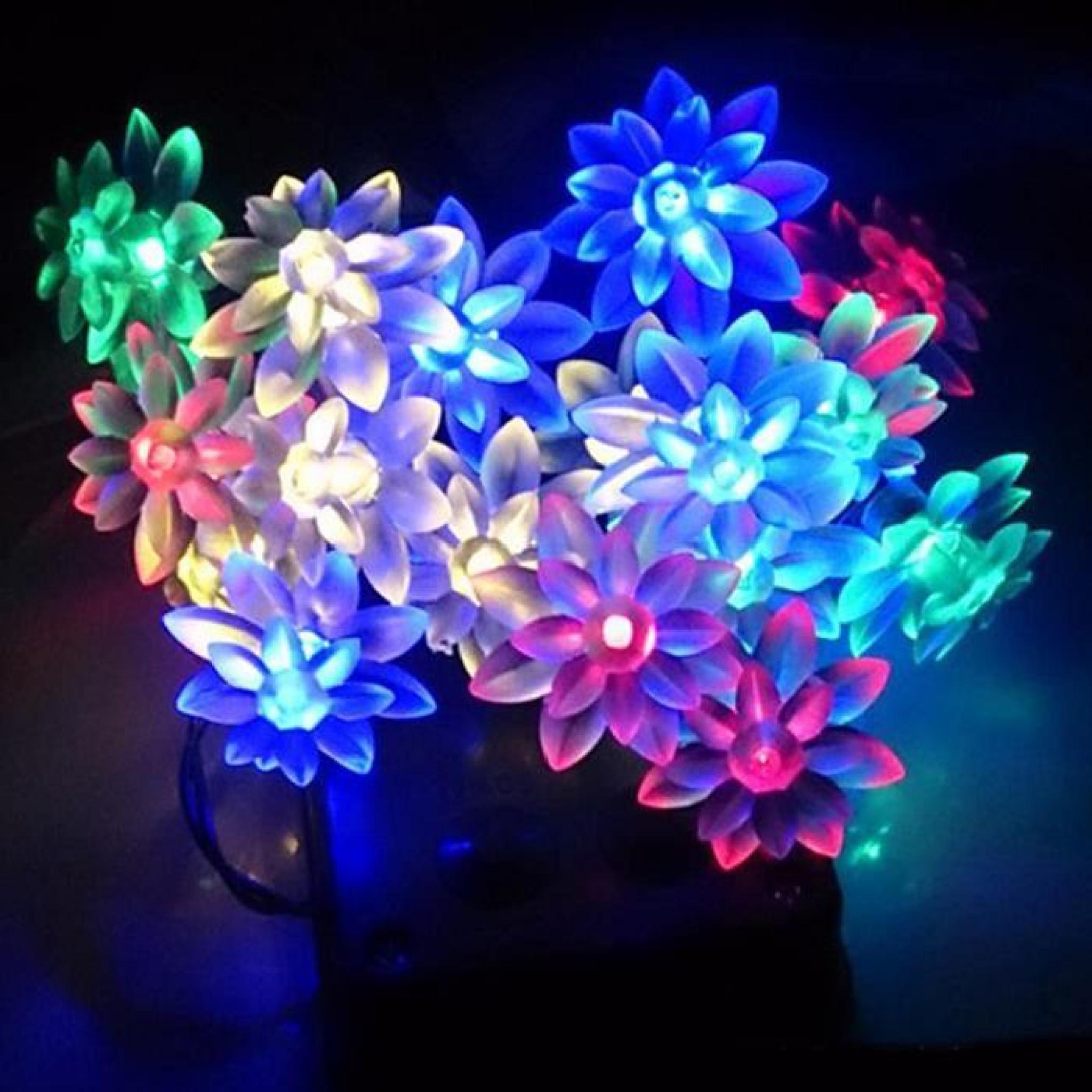 20 LED 4.8M Solaire Puissance Chaîne Lumières Lotus Pour Noël Fête Décor pas cher