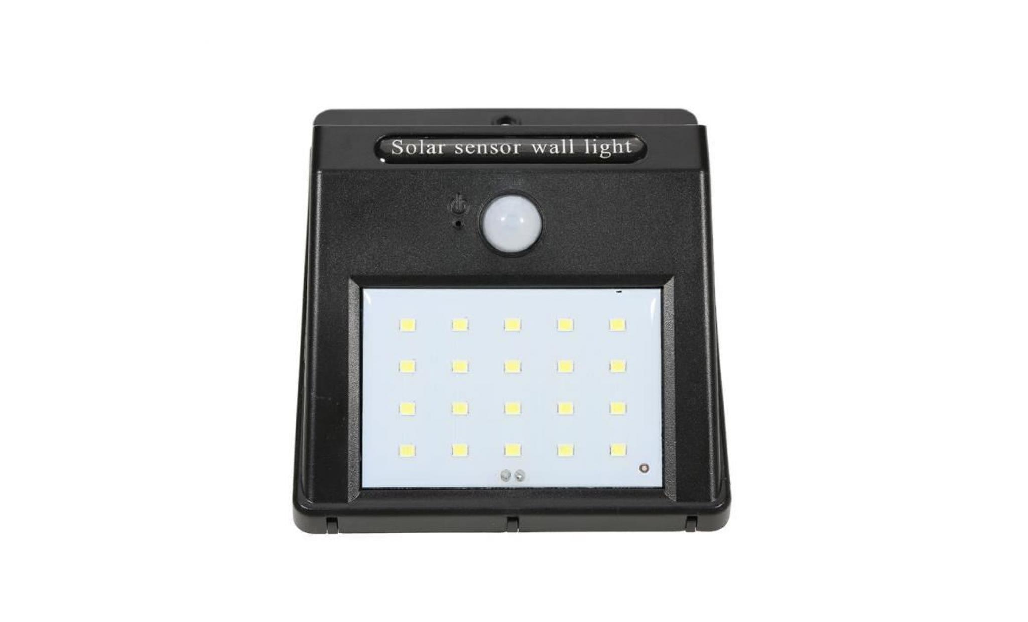 20leds solar powered rechargeable pir motion activated wall light pas cher