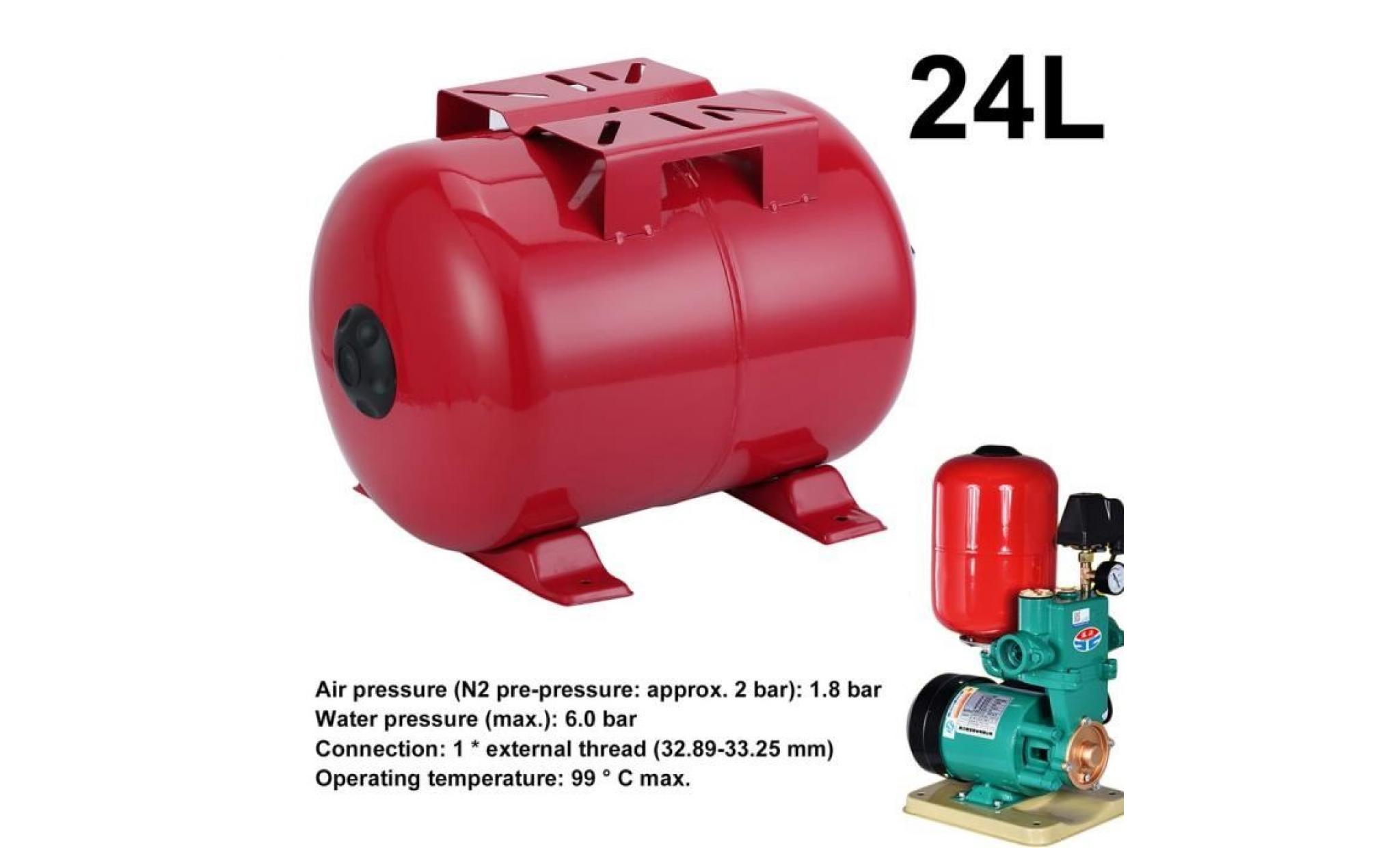 24l réservoir pression à vessie pour la surpression domestique cuve ballon, suppresseur pompe