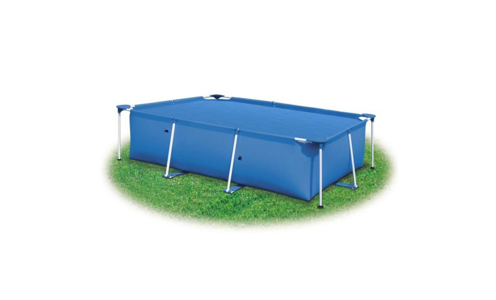 260 x 160 cm bâche couverture solaire de piscine rectangulaire bleu en pe