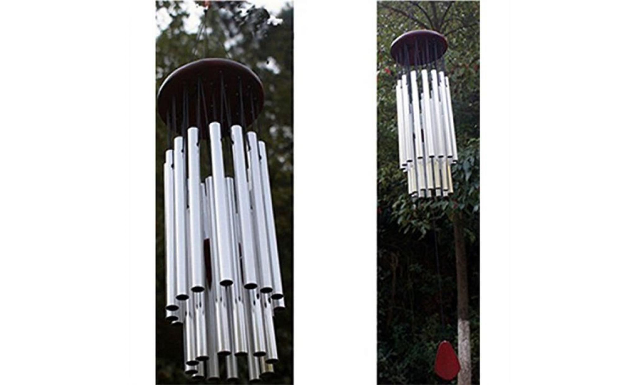 27 tubes incroyable redwood argent tube vent Église chime bells hanging décor pas cher