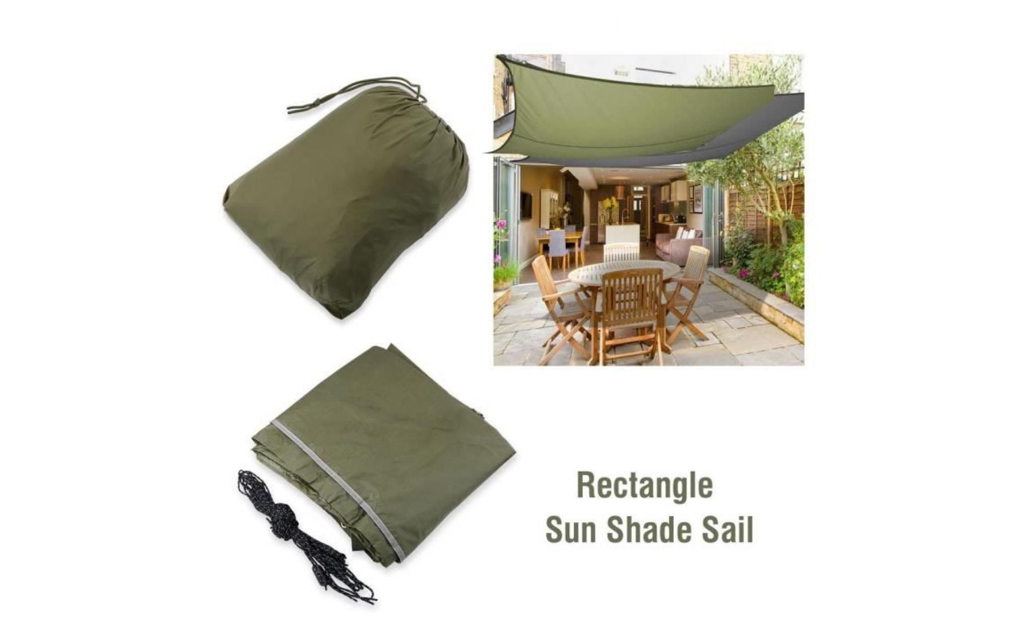 290*290cm voile d'ombrage toile solaire canopée imperméable protecteur extérieur jardin patio
