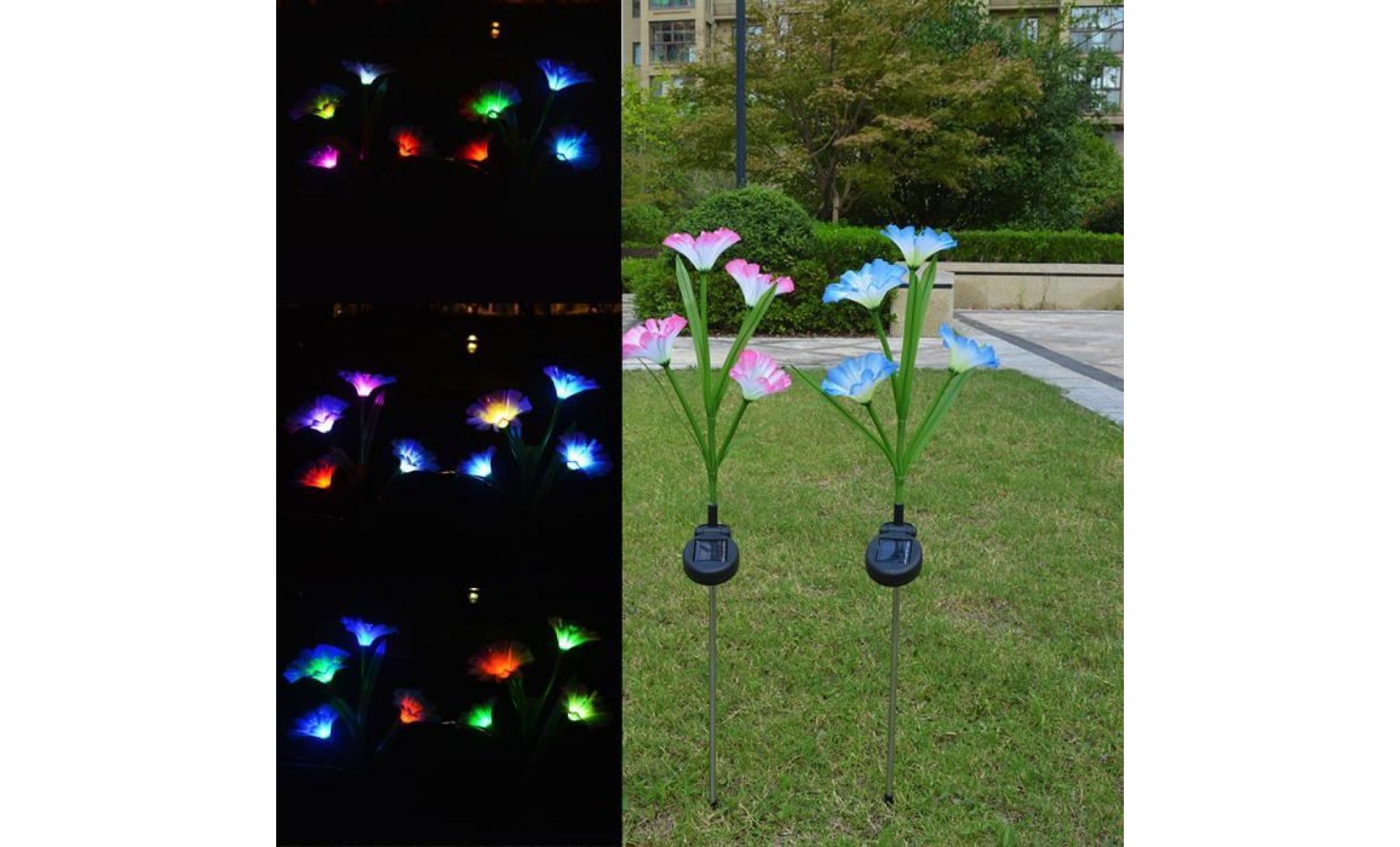 2pcs de lampe de paysage de pelouse de jardin d'extérieur de jardin de la fleur led d'énergie solaire