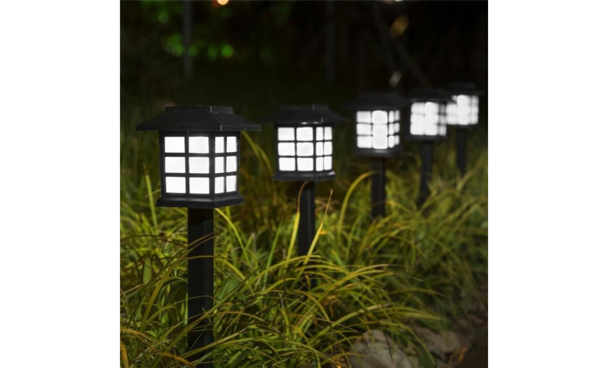 2pcs énergie solaire led lumière extérieure jardin pelouse lumières chemin paysage lampe@pansy1463 pas cher