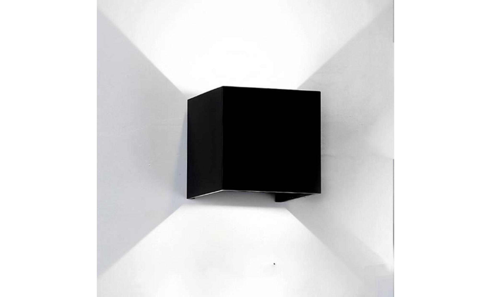 2pcs étanche 7w aluminium cube cob led lampe de la lampe de mur applique murale de décoration ac 110 220v blanc froid l180