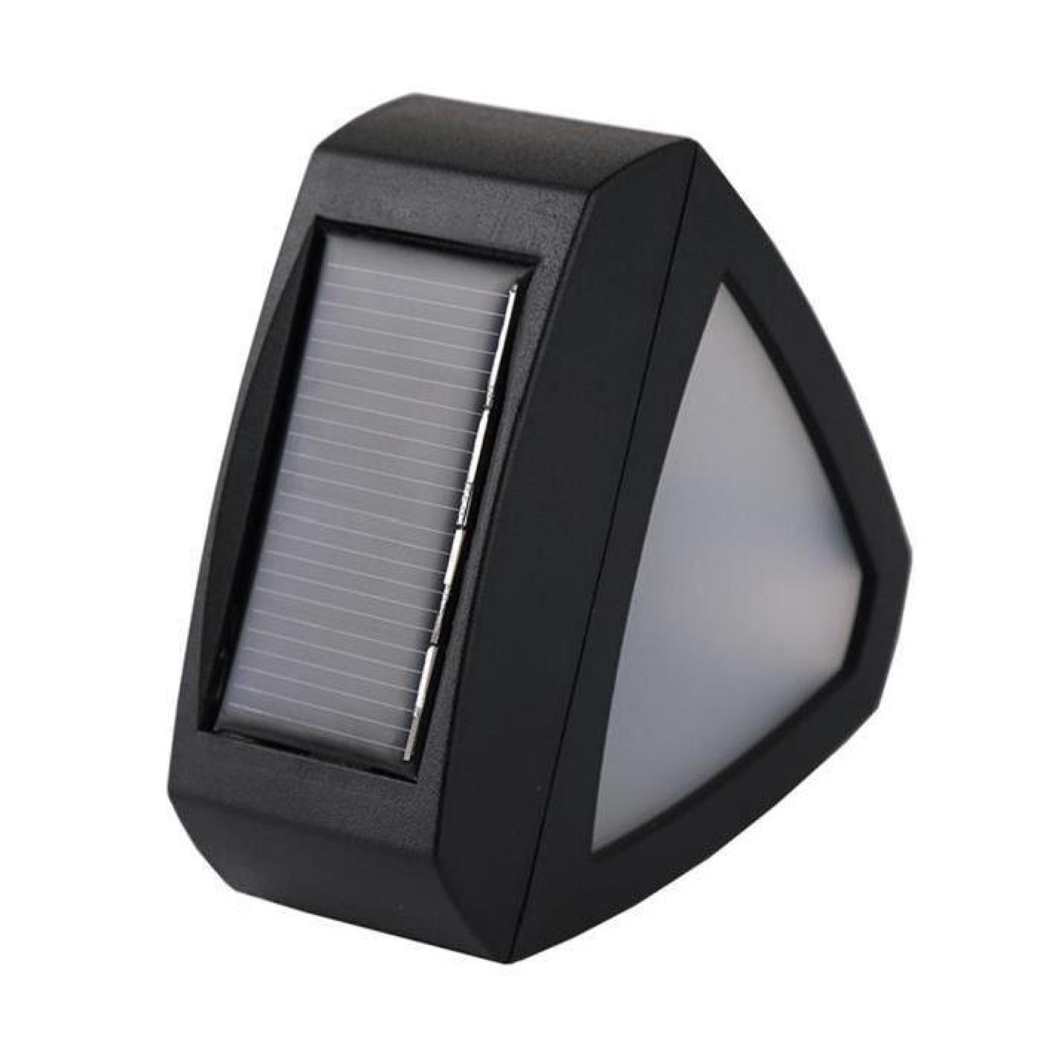 2pcs Lampe Solaire Jardin sous forme de triangle IP44 Certifié étanche 2 LED Soleil Luminaire exterieur/ Spot exterieur avec 6-9 heu pas cher