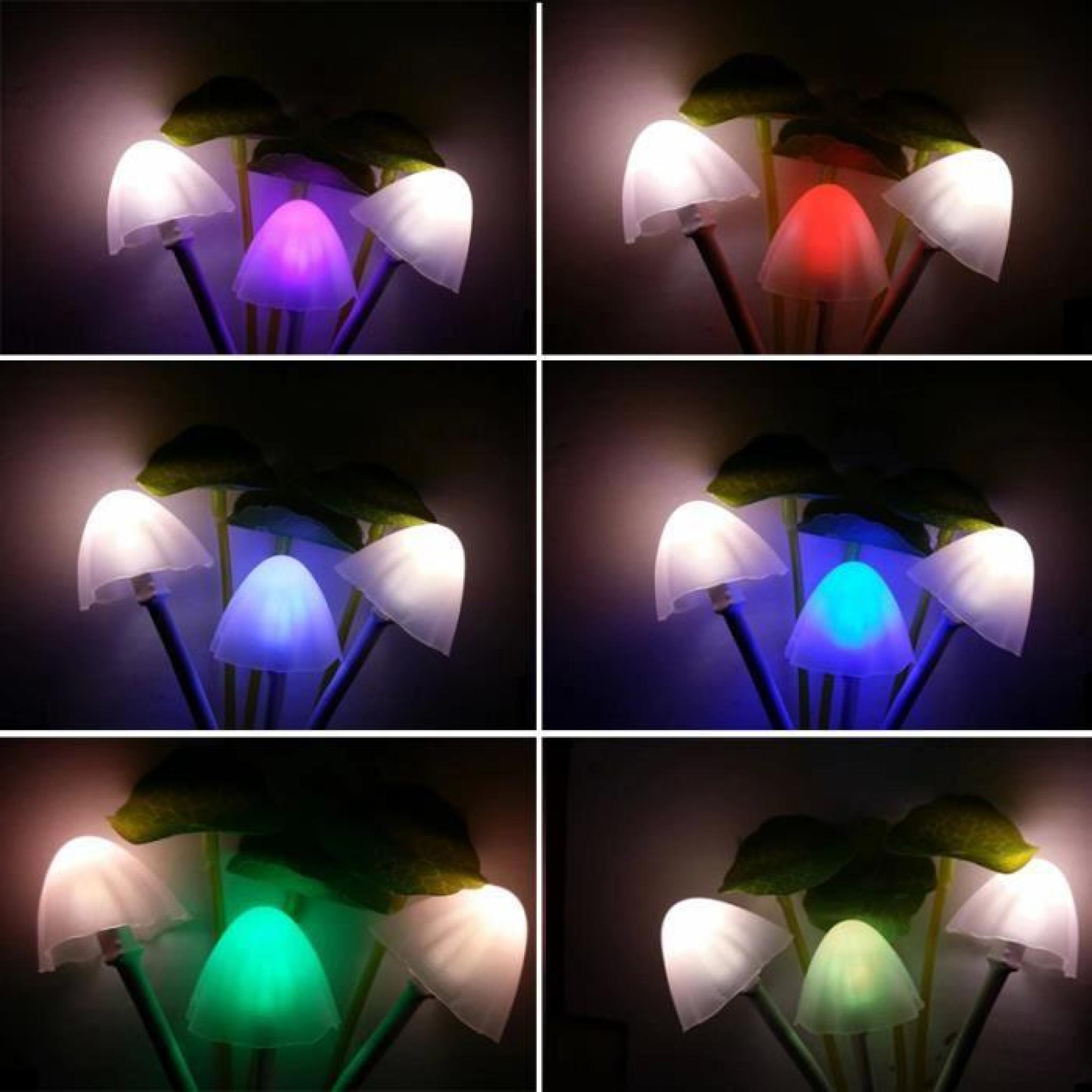 2pcs Mini lampe de nuit Light Control LED en forme de champignon pas cher