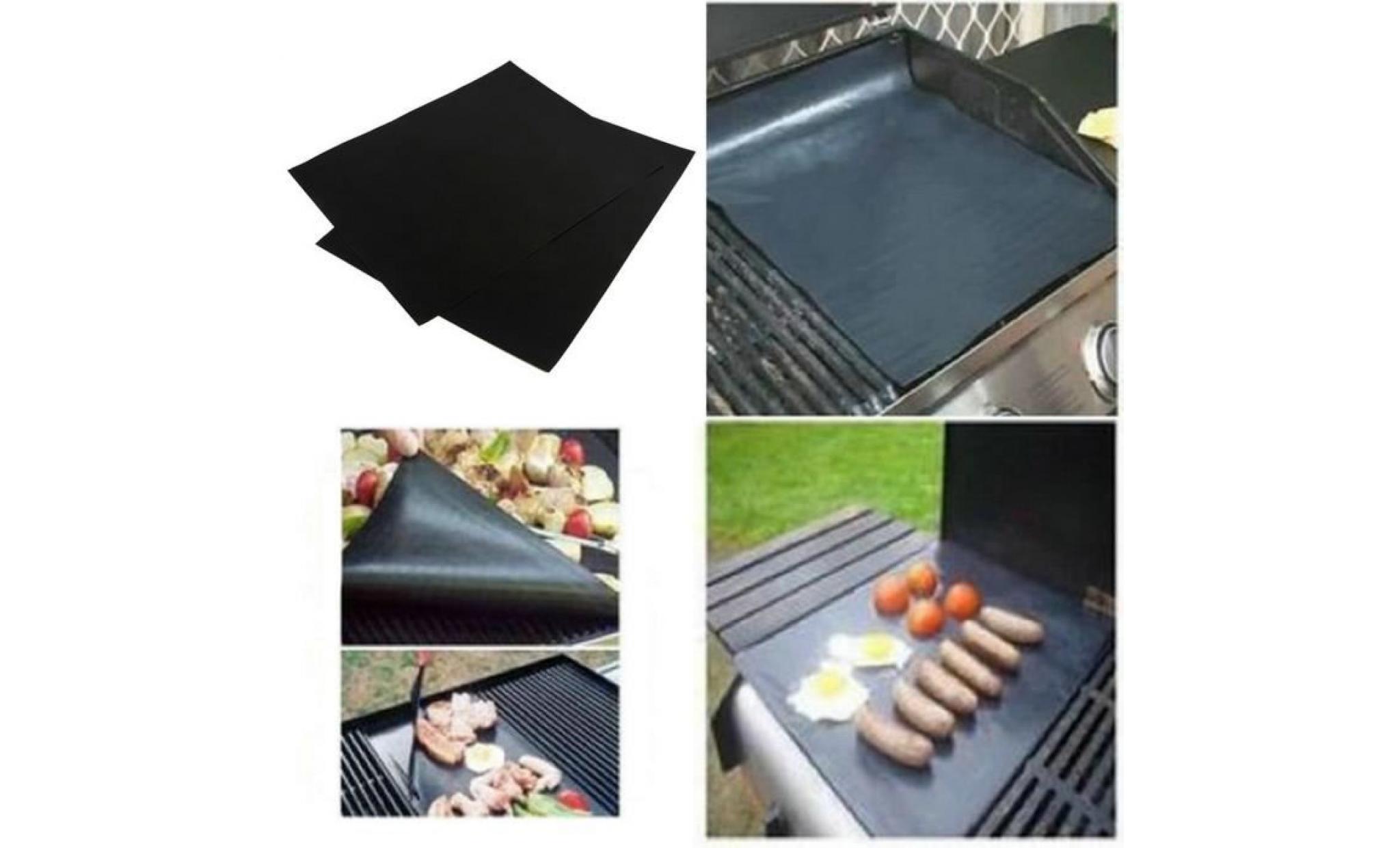 2pcs réutilisables antiadhésif barbecue surface grill tapis de cuisson facile à nettoyer griller pas cher
