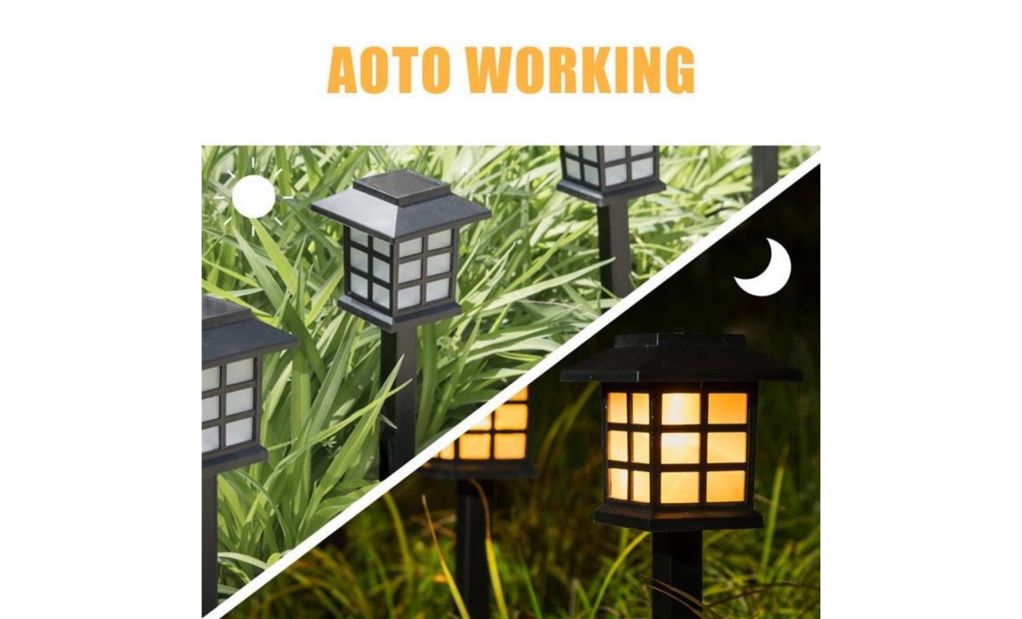 2pcs solaire lampe led extérieur jardin lampes de pelouse chemin du paysage de la lampe hua2676 pas cher