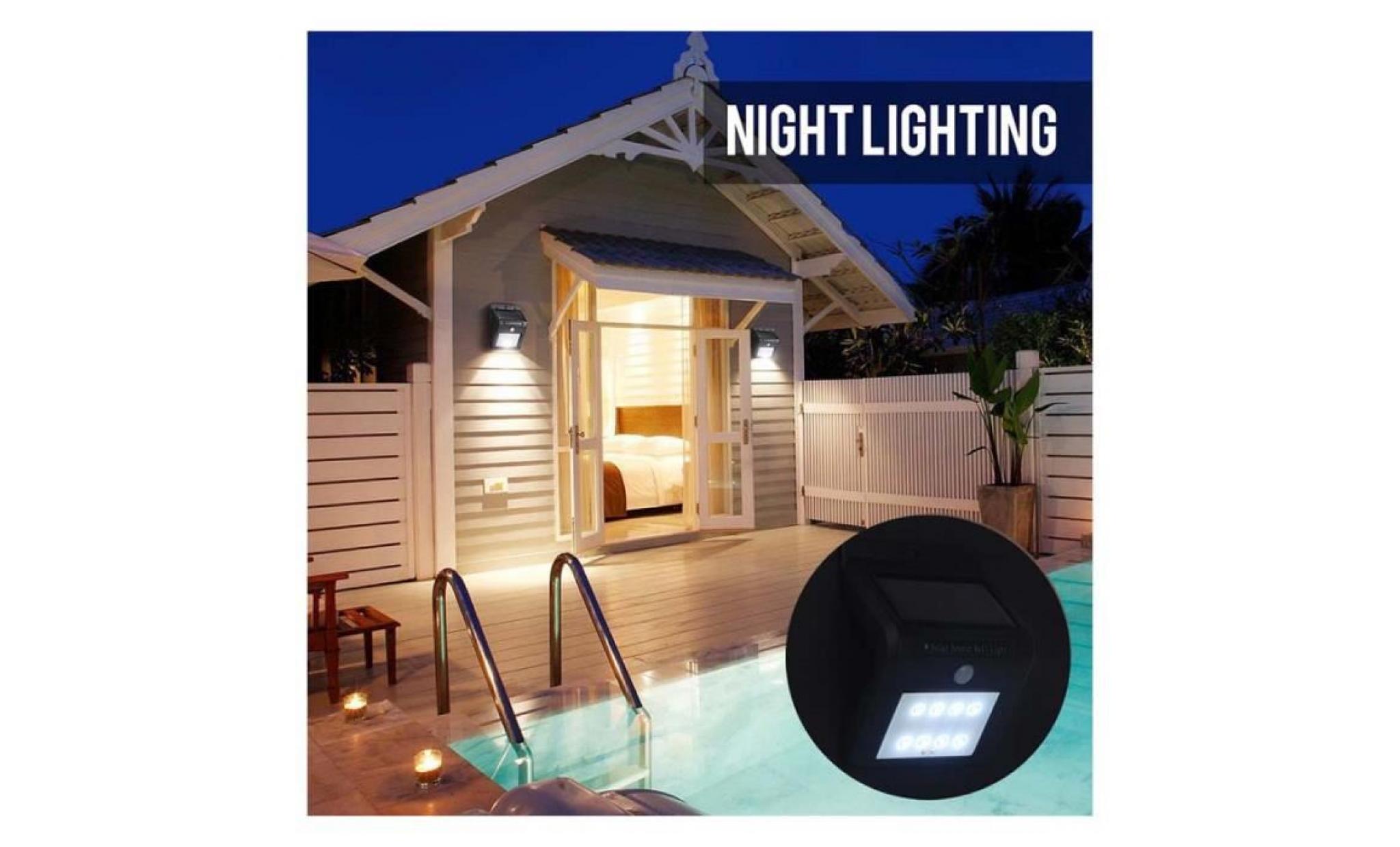 2pcs solar lights,aholic pir led solar motion sensor light for garden yard patio deck porch pas cher