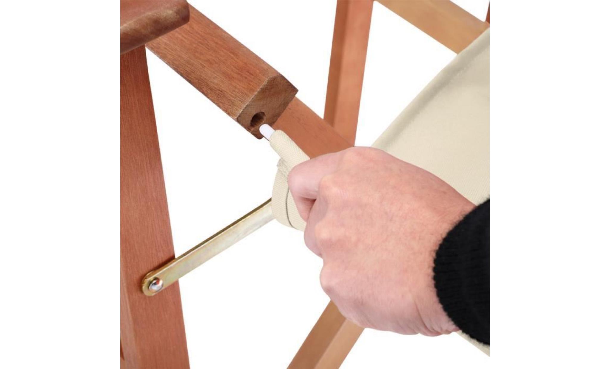 deuba| 2x chaises de jardin « cannes » | beige | pliable • bois d'eucalyptus certifié fsc® • design réalisateur | fauteuils pas cher
