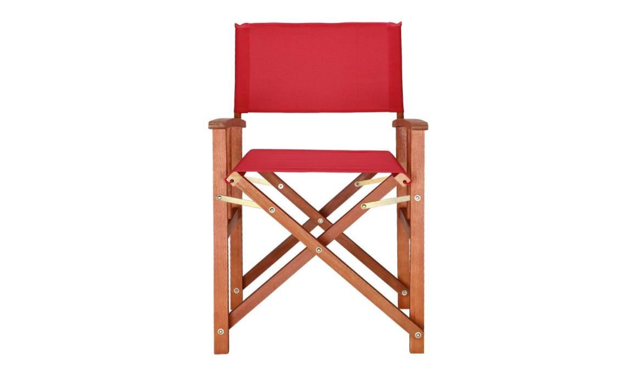 deuba| 2x chaises de jardin « cannes » | rouge | pliable • bois d'eucalyptus certifié fsc® • design réalisateur | fauteuils pas cher
