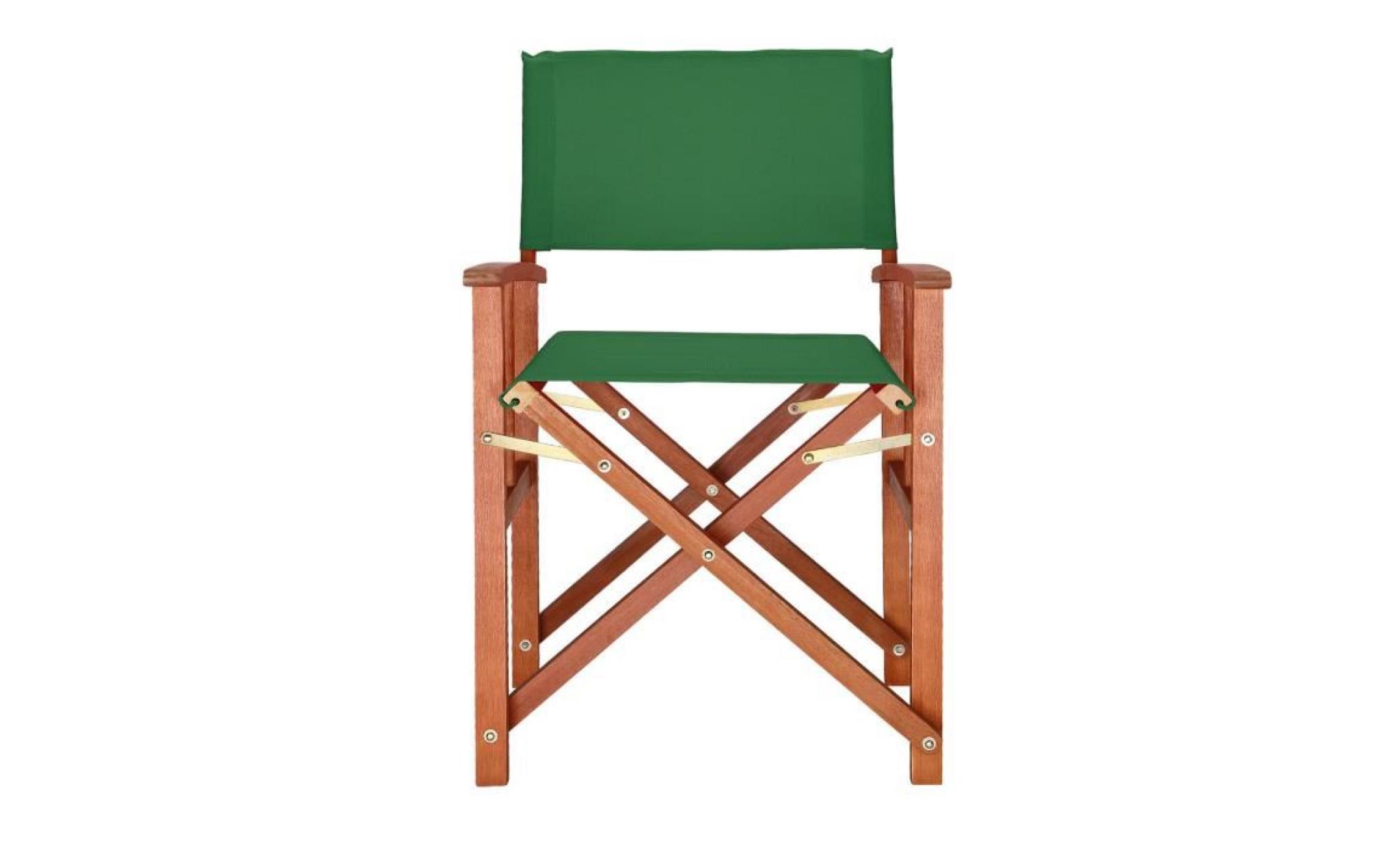 deuba| 2x chaises de jardin « cannes » | vert| pliable • bois d'eucalyptus certifié fsc® • design réalisateur | fauteuils pas cher