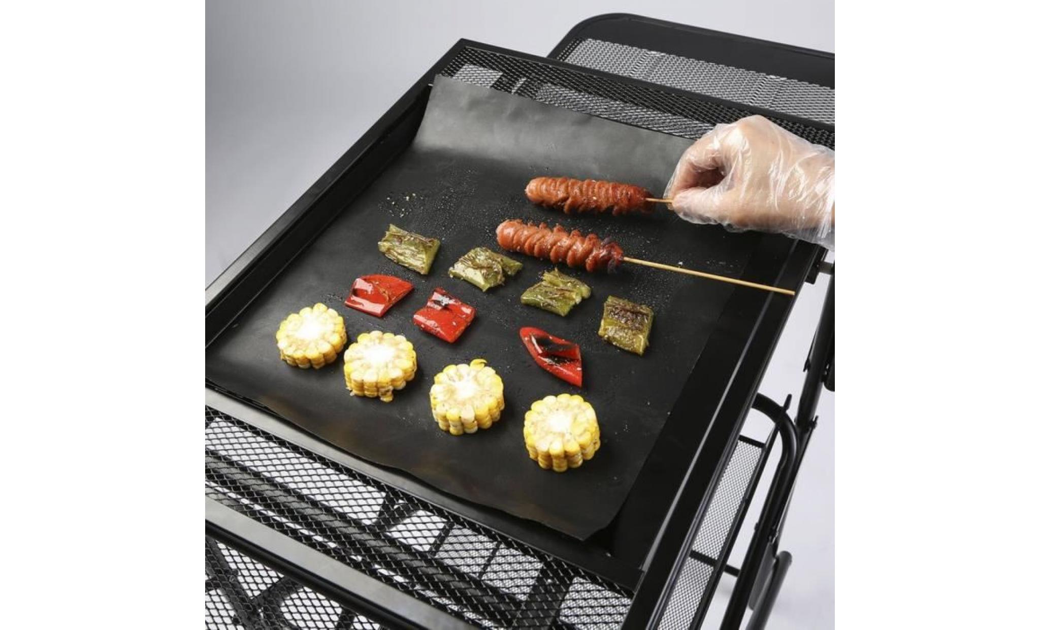 2x tapis barbecue réutilisable anti adhésif surface résistant À la chaleur pas cher