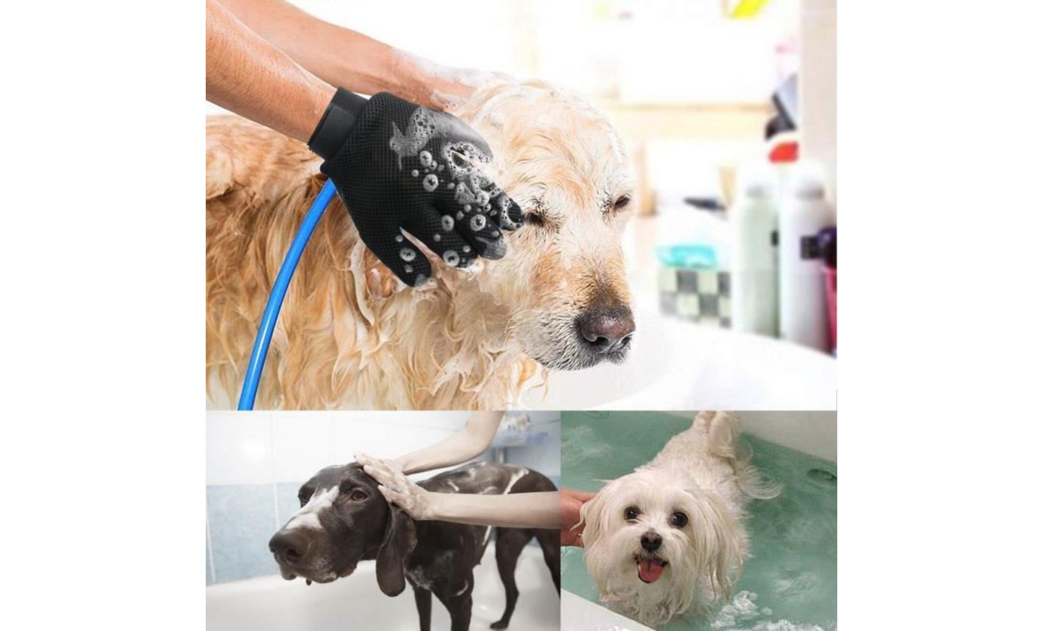 3 en 1 gant toilettage pour animaux: douche, massage, epilation, pulvérisateur de douche à l'intérieur et l'extérieur pour chien & c pas cher