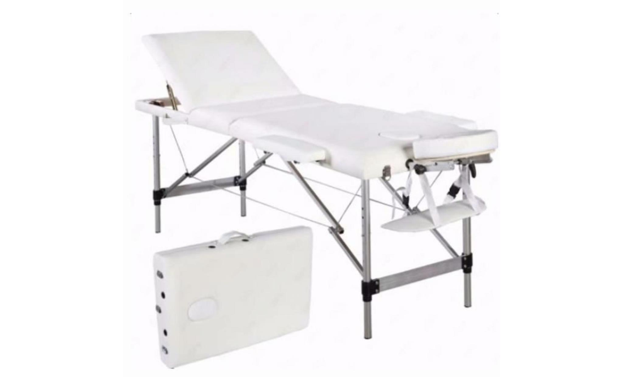 3 sections folding aluminum tube spa bodybuilding massage table kit white 1c8g3l