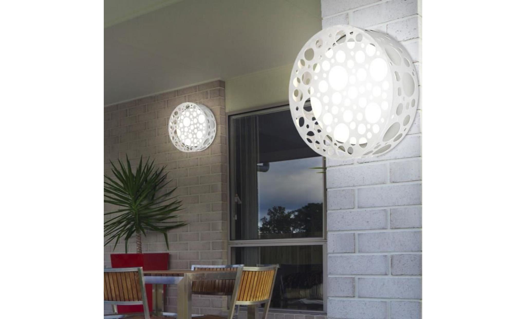 3 x applique luminaire mural aluminium verre jardin éclairage extérieur ip54 pas cher