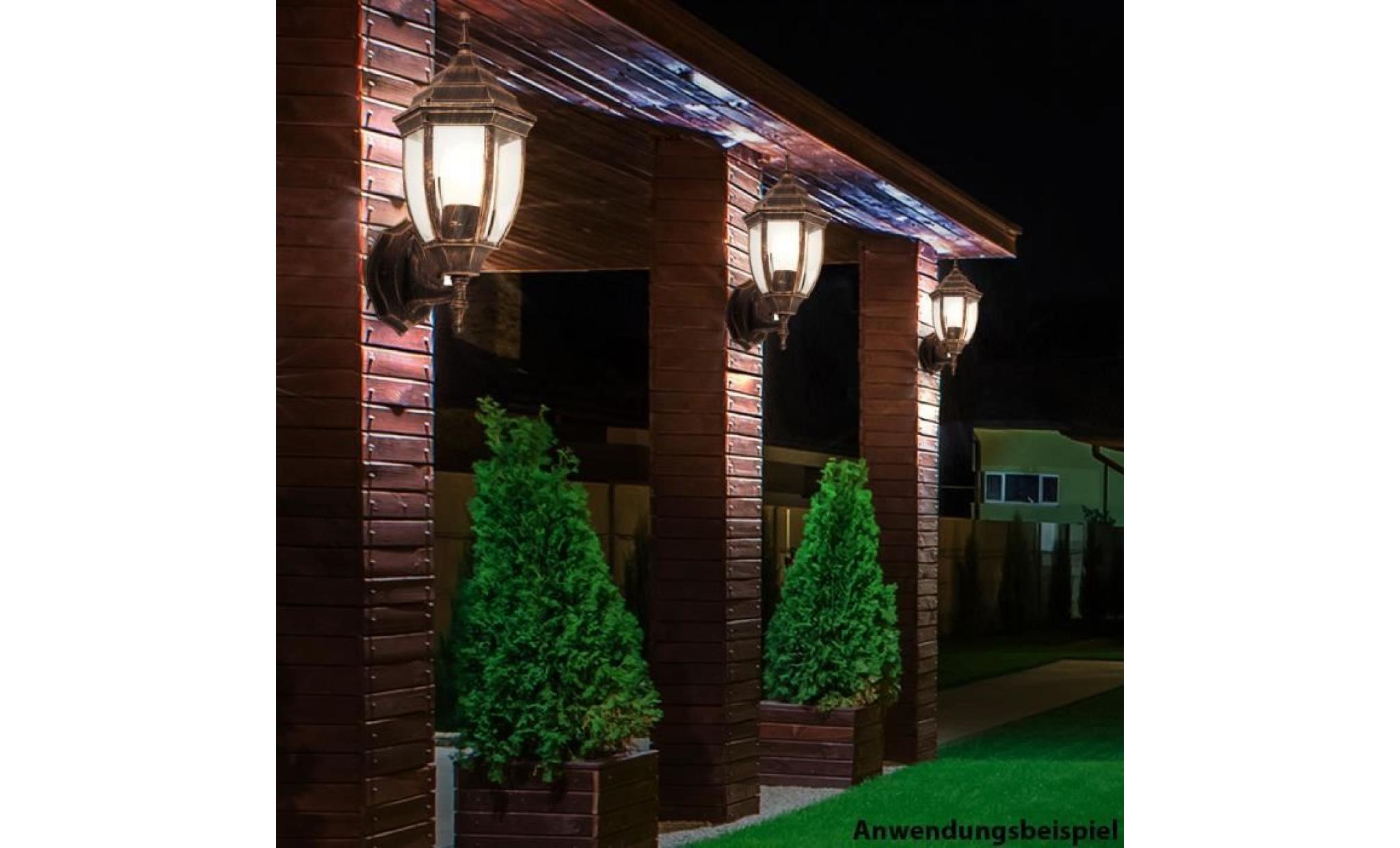 3 x applique luminaire mural espace extérieur jardin terrasse lanterne éclairage pas cher