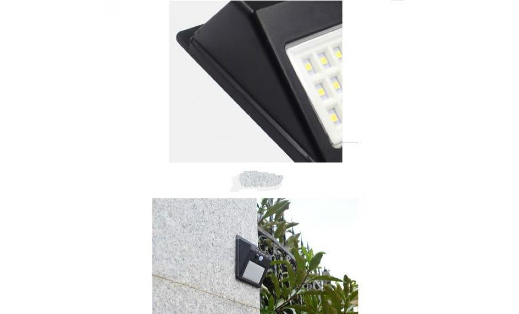 30led lumières solaires lampe murale intérieure / extérieure (noir)beau et durable ip65 étanche pas cher