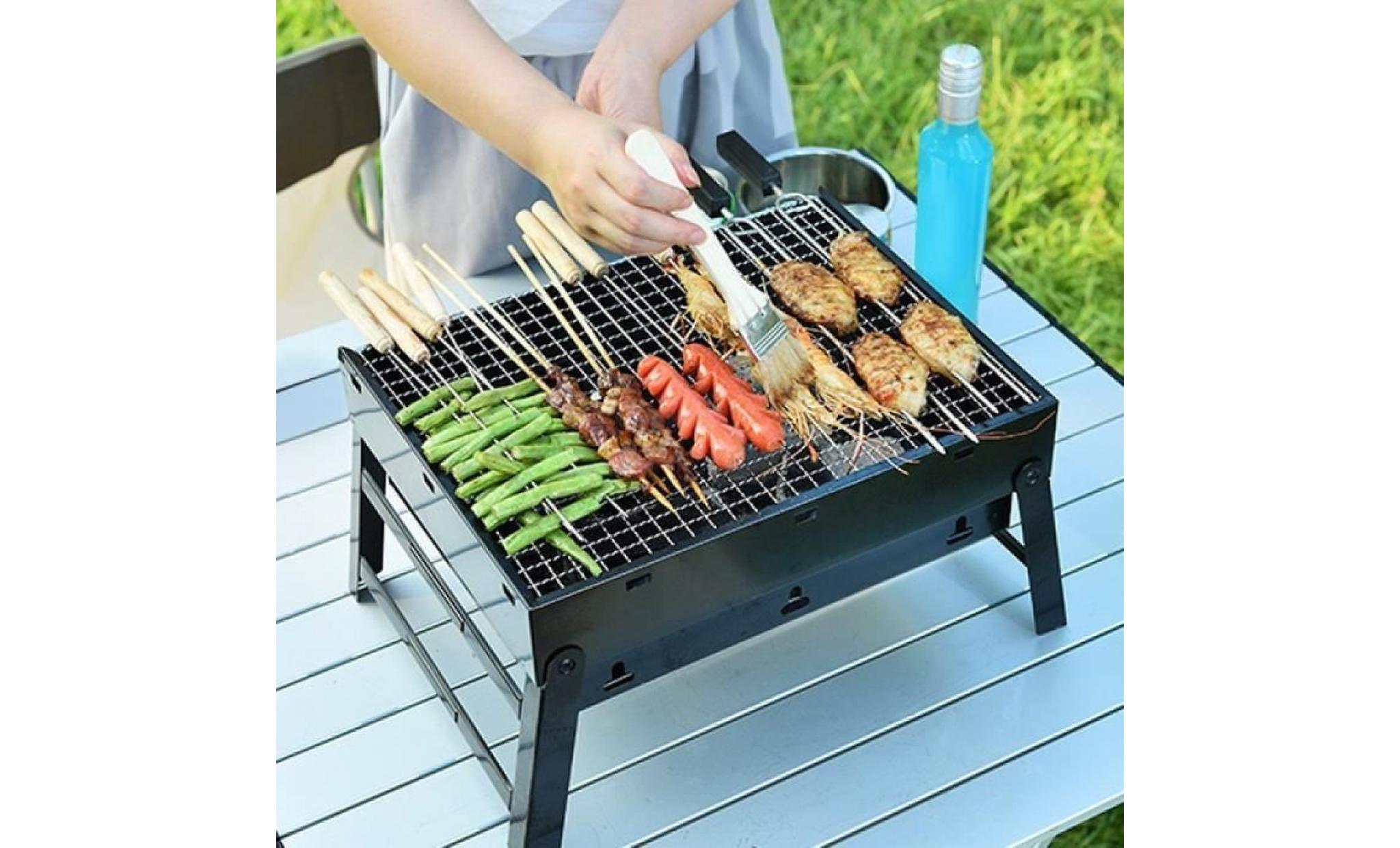 32x27x19.5cm barbecue charbon pliante valise grill bbq camping barbecue pas cher