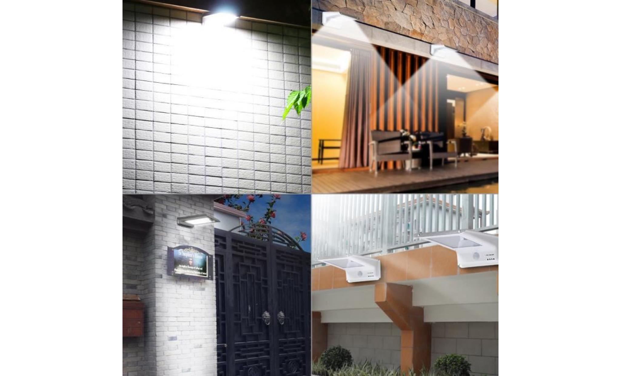 35 led lampe energie solaire pir mouvement capteur etanche mur jardin lumière,3 modes d'éclairage pas cher
