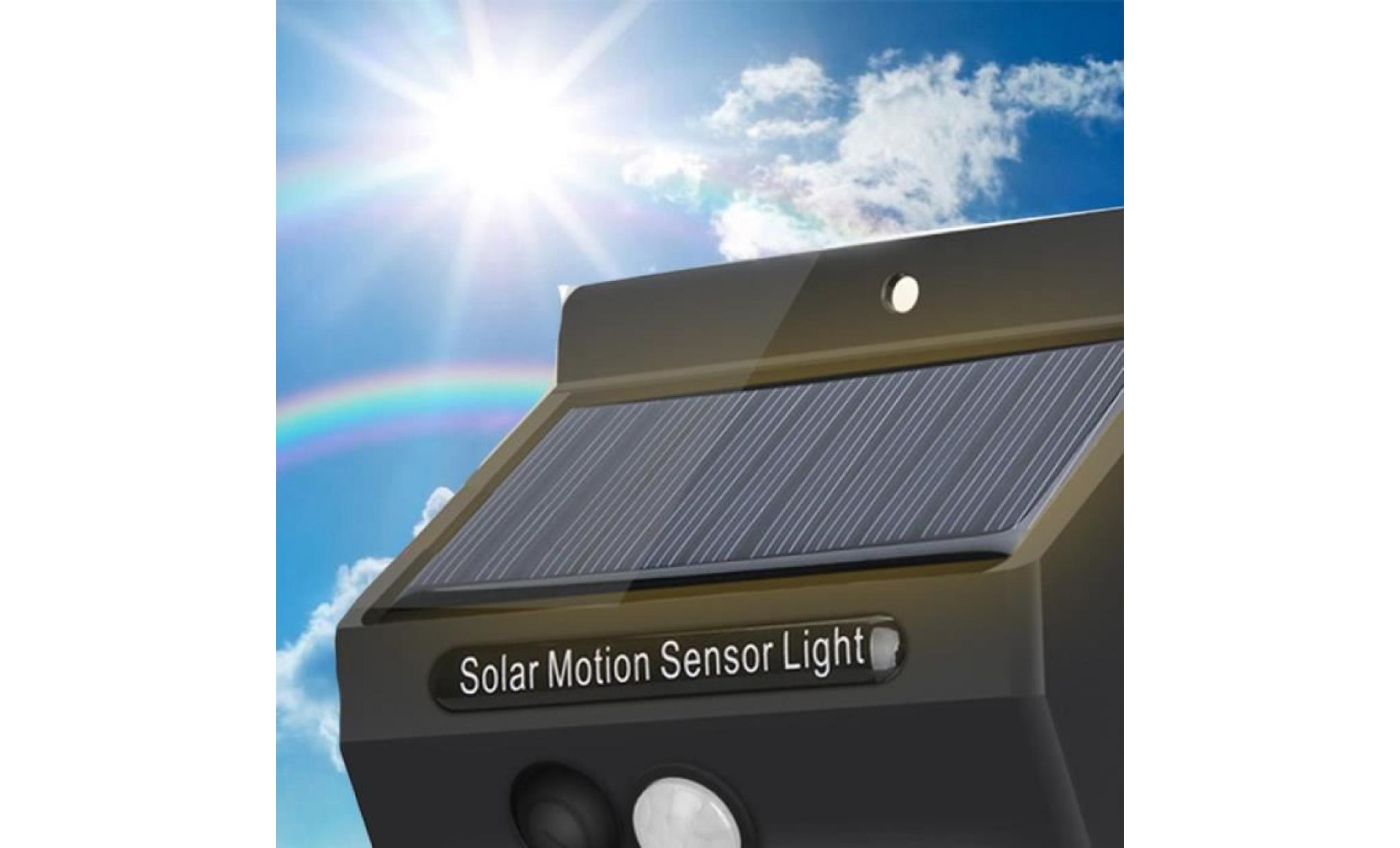 35led lampe solaire applique murale exterieure solaire avec detecteur de mouvement, lampe solaire de jardin, 6500k, 3.7v 1200mah pas cher