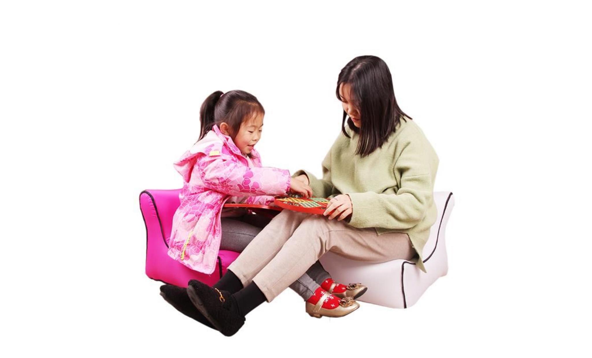35x50x35cm 1pc chaise de jardin pliante plastique, chaise gonflable, chaise pliante camping, air canapé gonflable pliable rose fonce pas cher