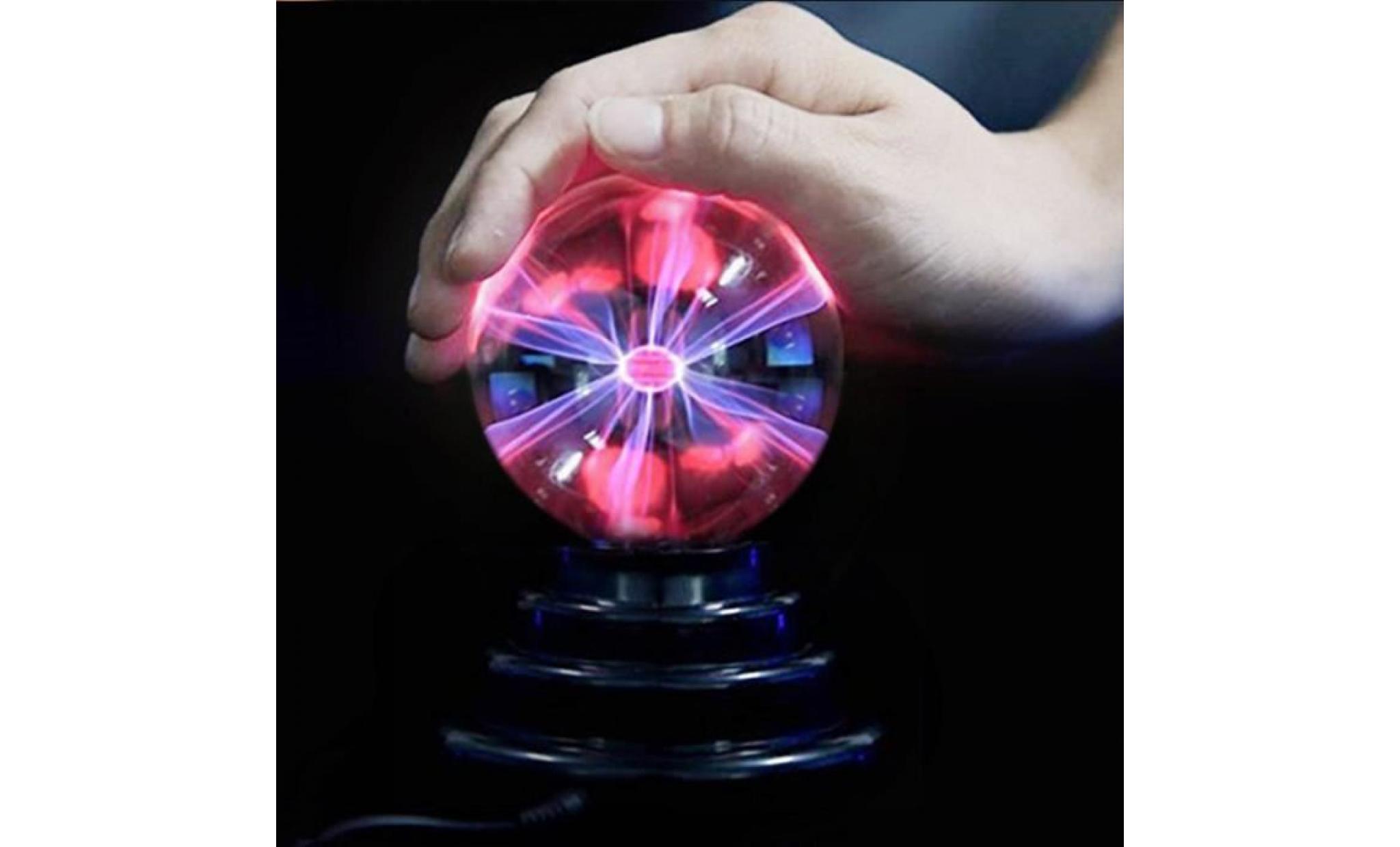 3inch boule magique usb prise ballon foudre tactile cristal lampe sphère stérilisation pureté anion