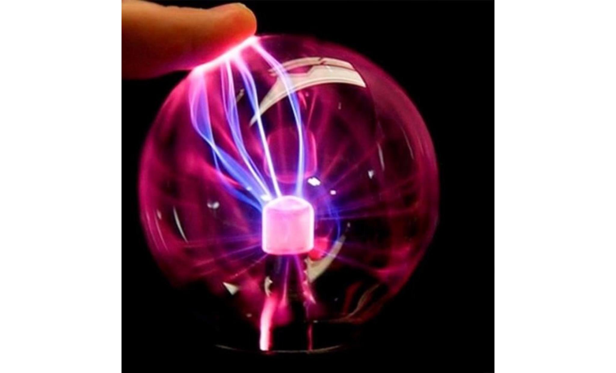 3inch boule magique usb prise ballon foudre tactile cristal lampe sphère stérilisation pureté anion pas cher