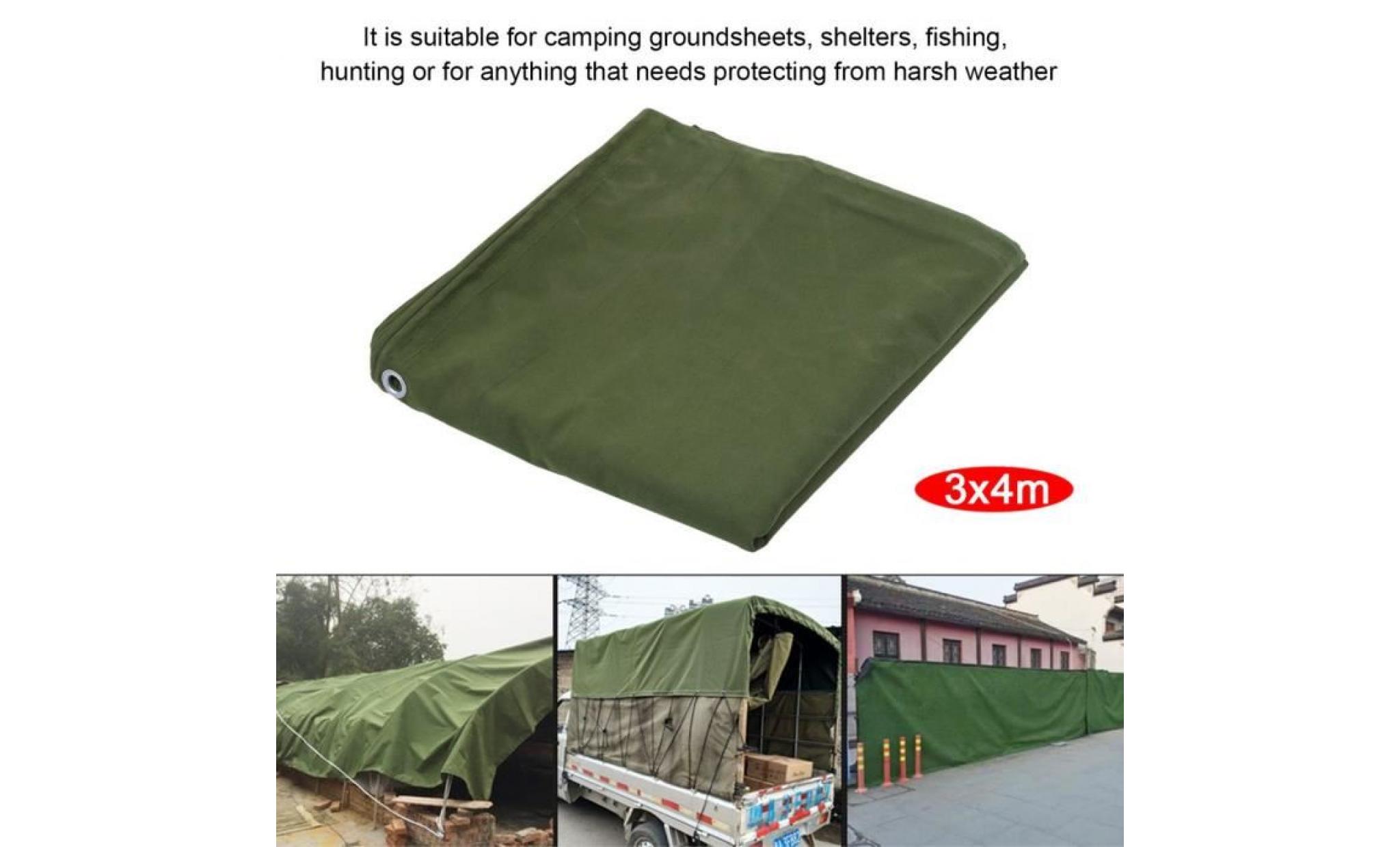 3x4m bâche couverture de feuille de sol verte de pe pour camping pêche