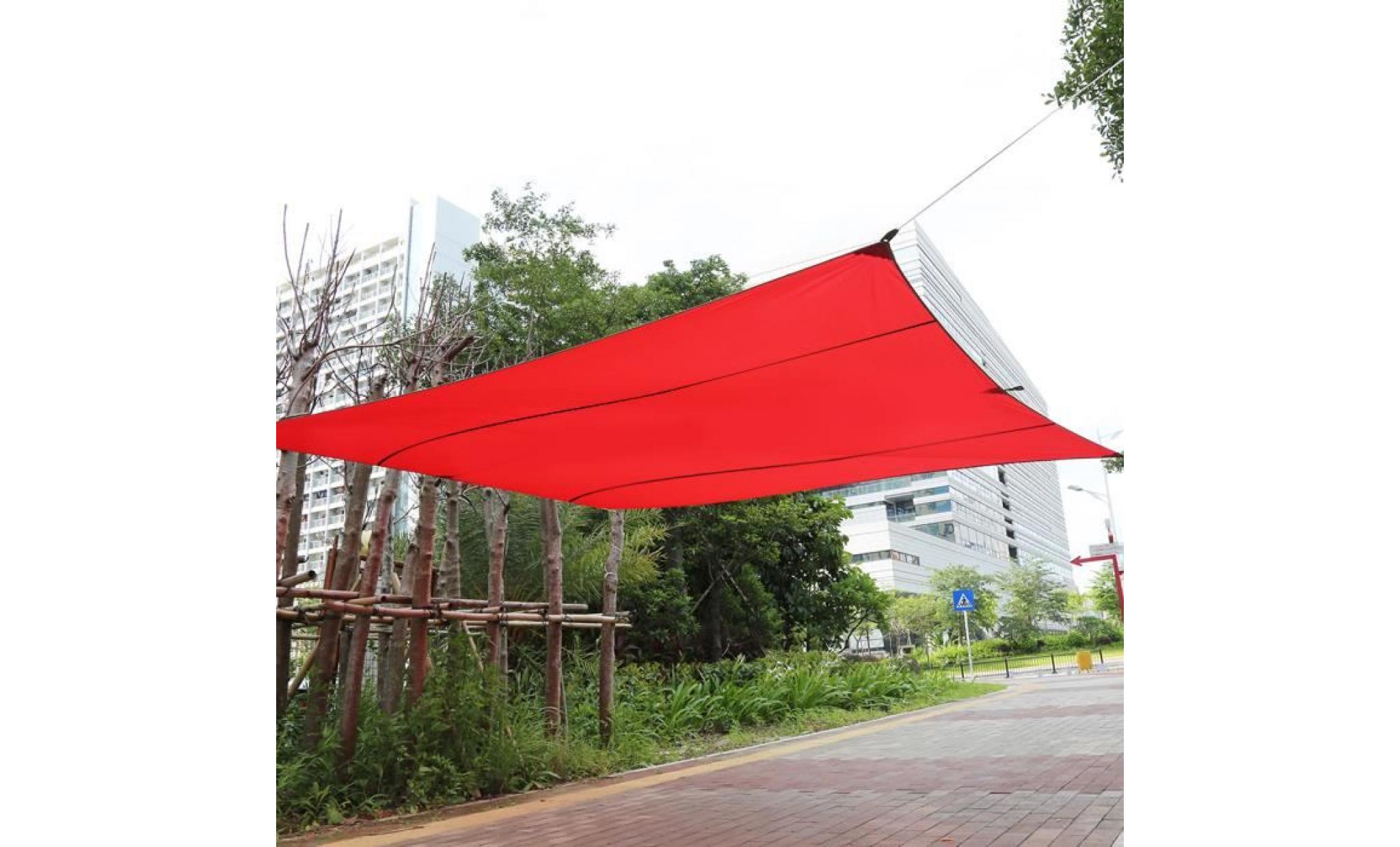 4.5*5m voile d'ombrage toile solaire rectangulaire polyester auvent extérieur jardin patio   rouge
