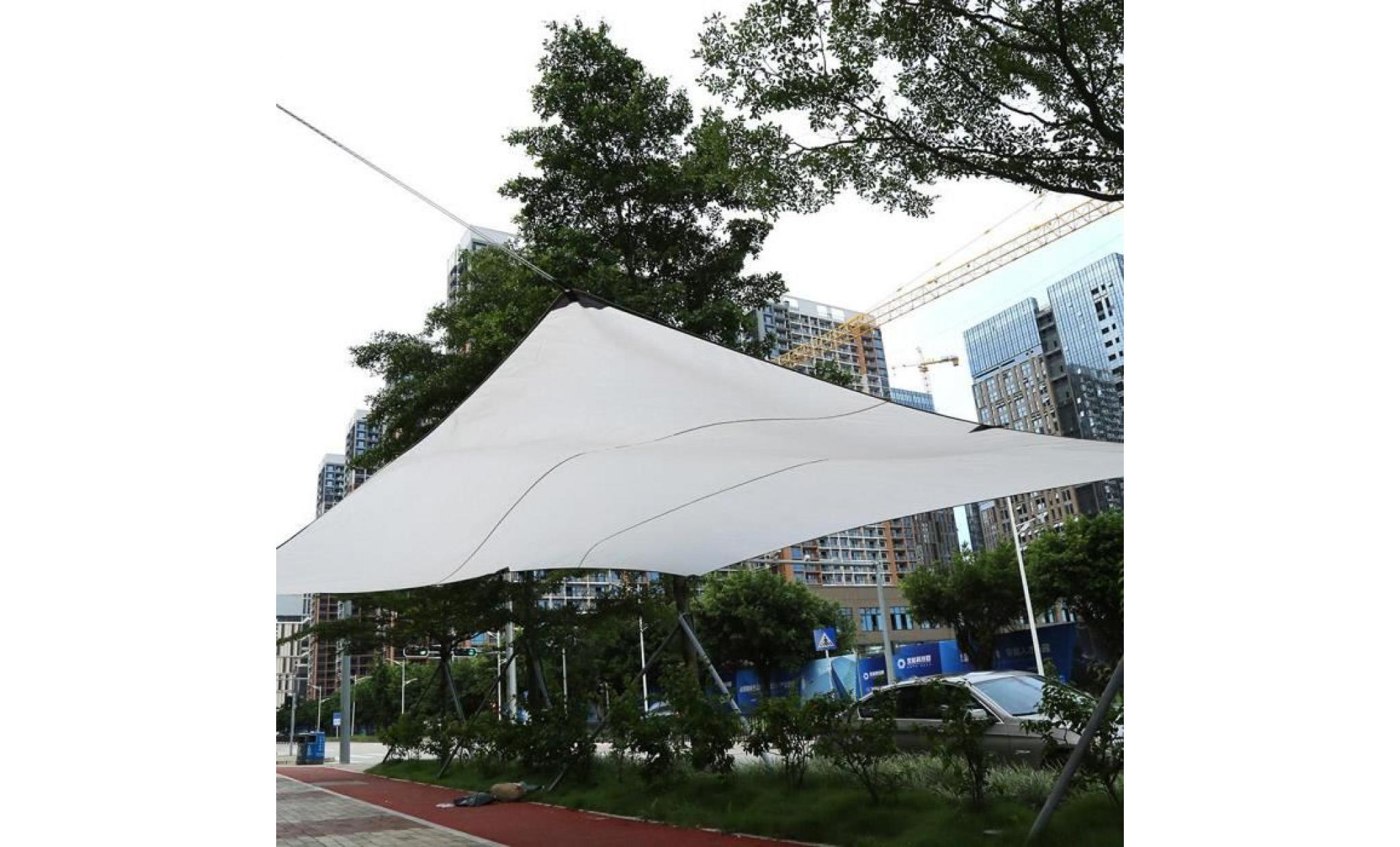 4.5x5m toile solaire voile d'ombrage rectangle polyester auvent auvent extérieur jardin patio   beige