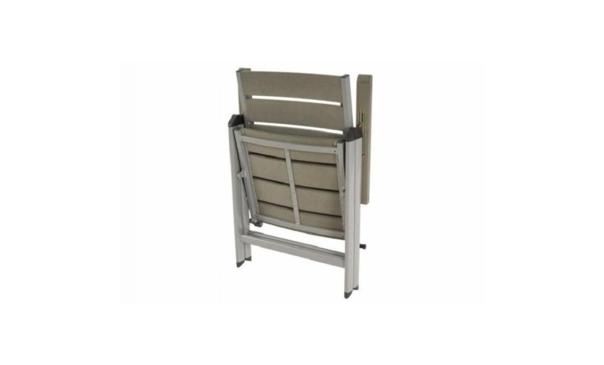4 chaises de jardin pliantes grises en aluminium pas cher