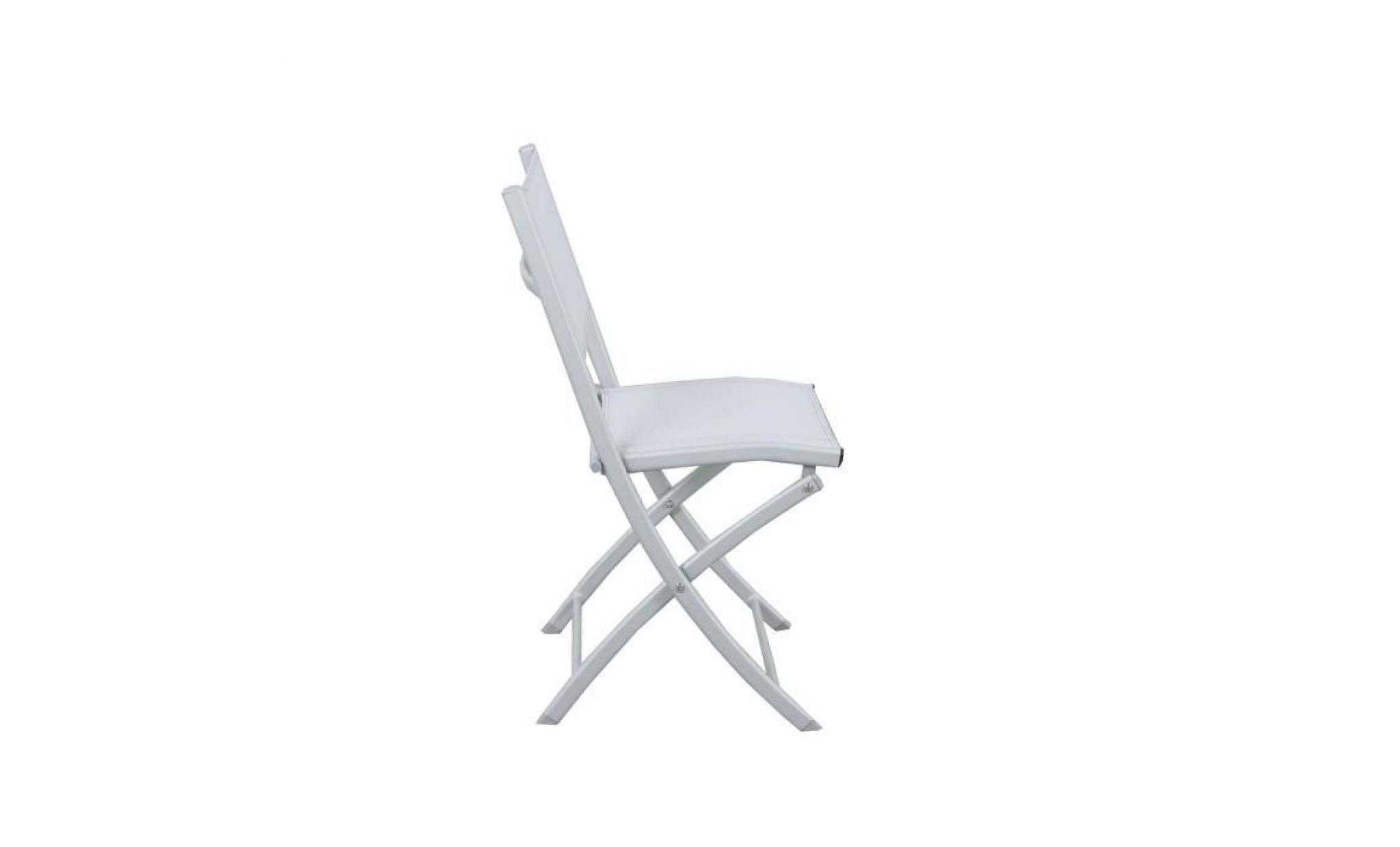 4 chaises pliables aluminium textilène   gris argenté  bora pas cher