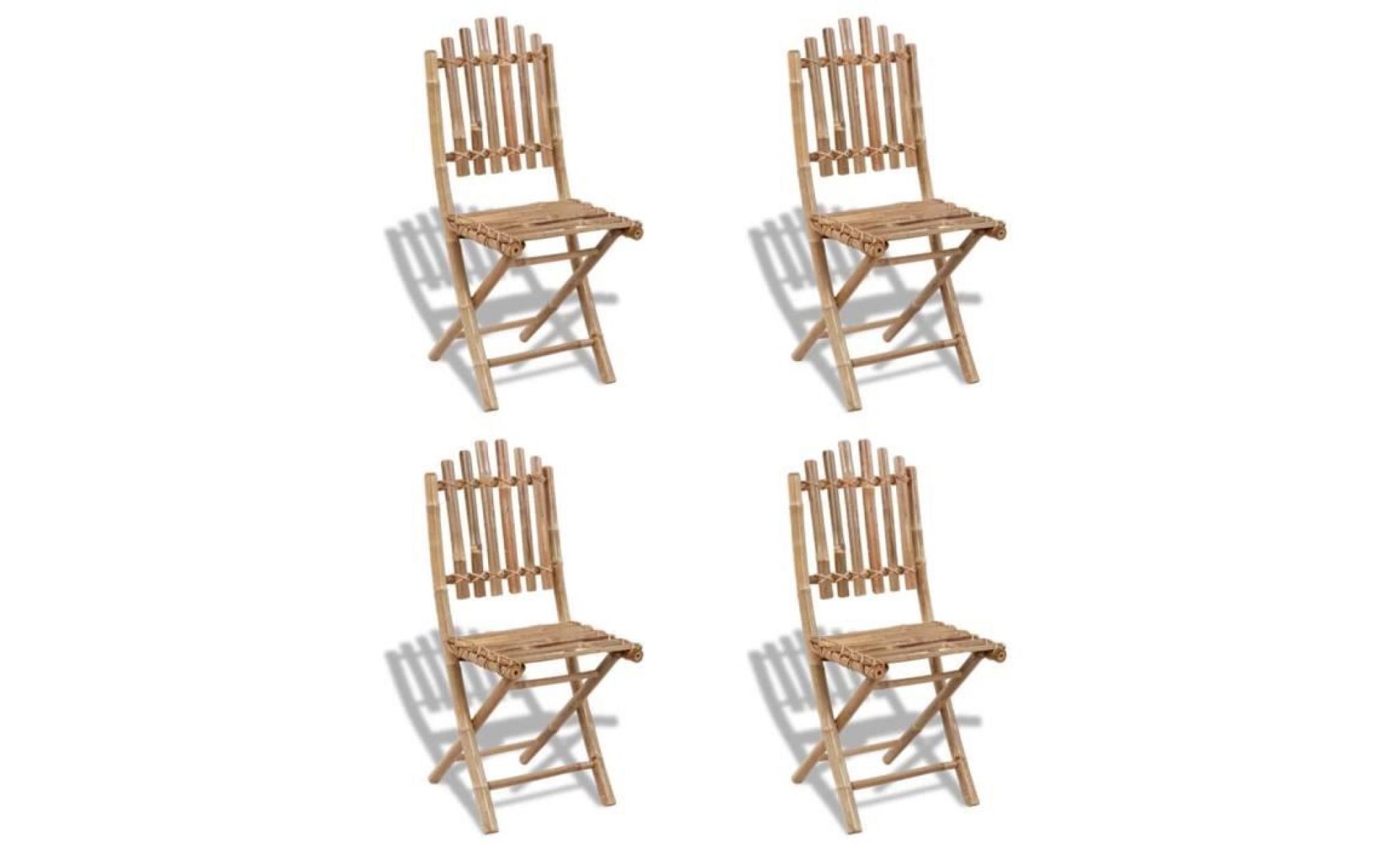 4 chaises pliables en bambou