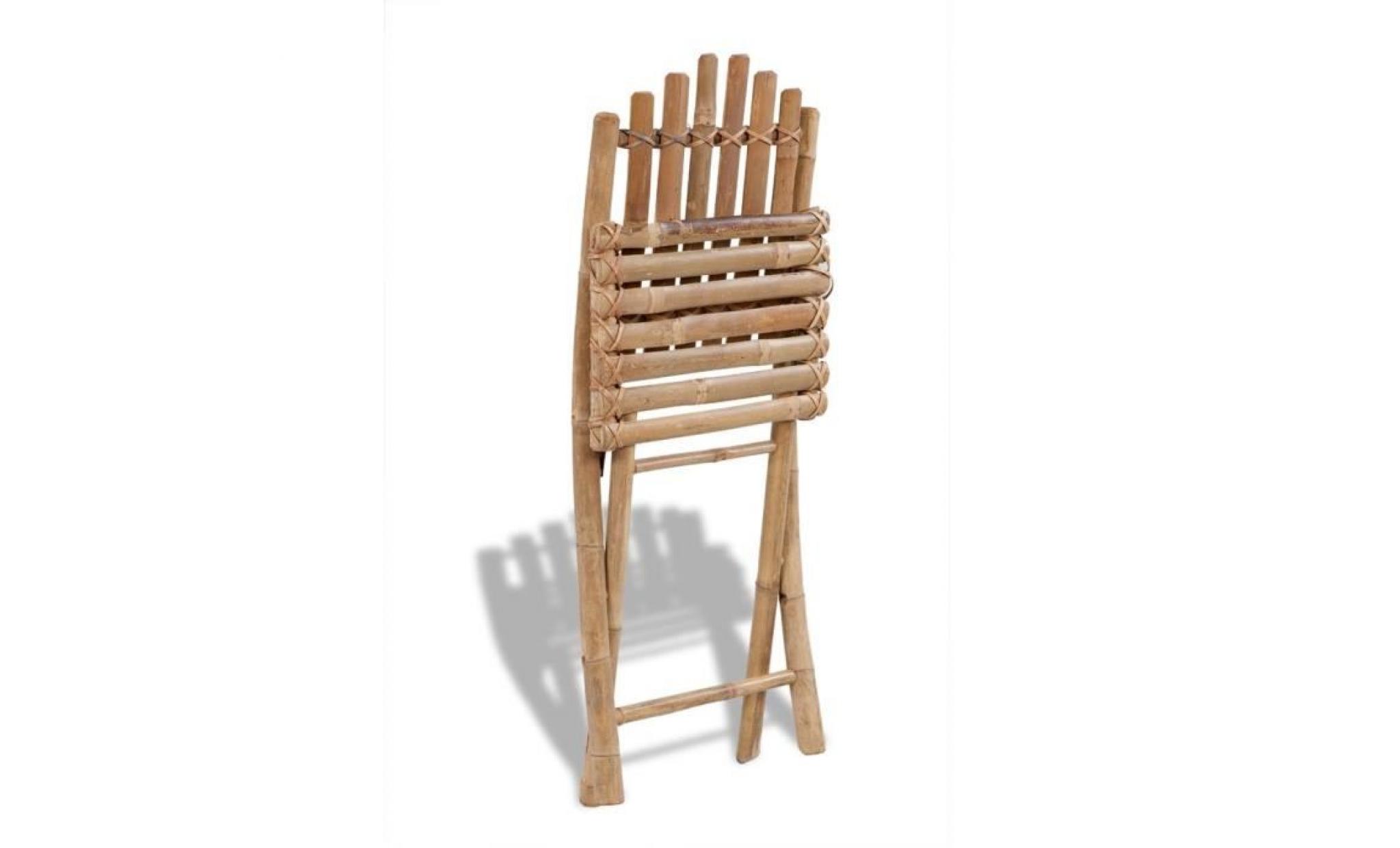 4 chaises pliables en bambou brun pas cher