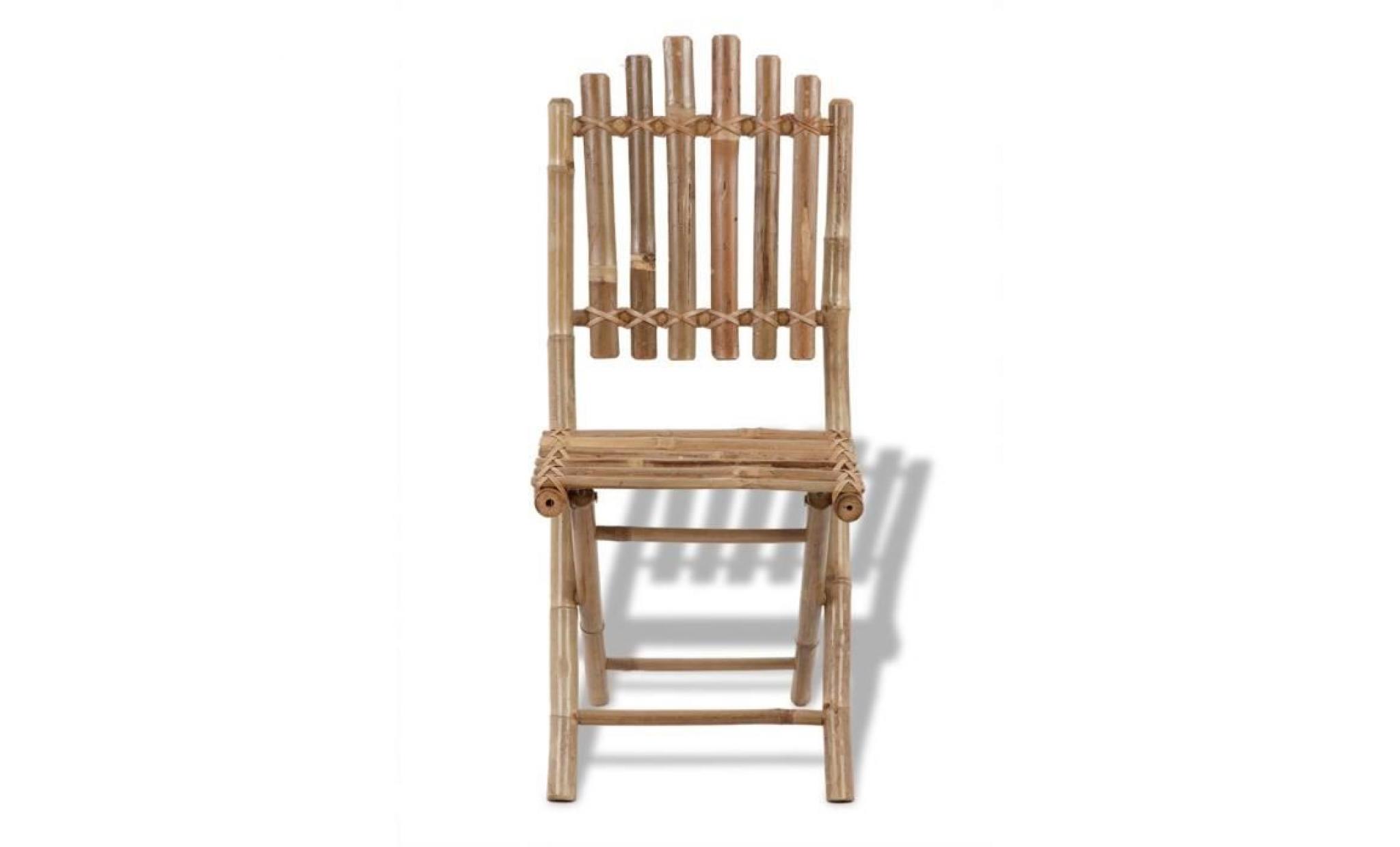4 chaises pliables en bambou brun pas cher
