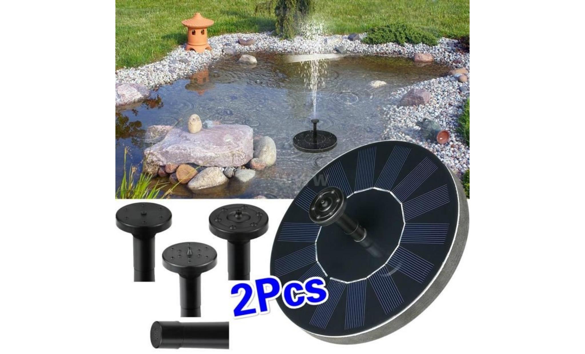 4 différents spray headssolar fountain pump. 1.5 w eau fontaine pompe kit pour bain d'oiseau, jardin, cour arrière et petit étang