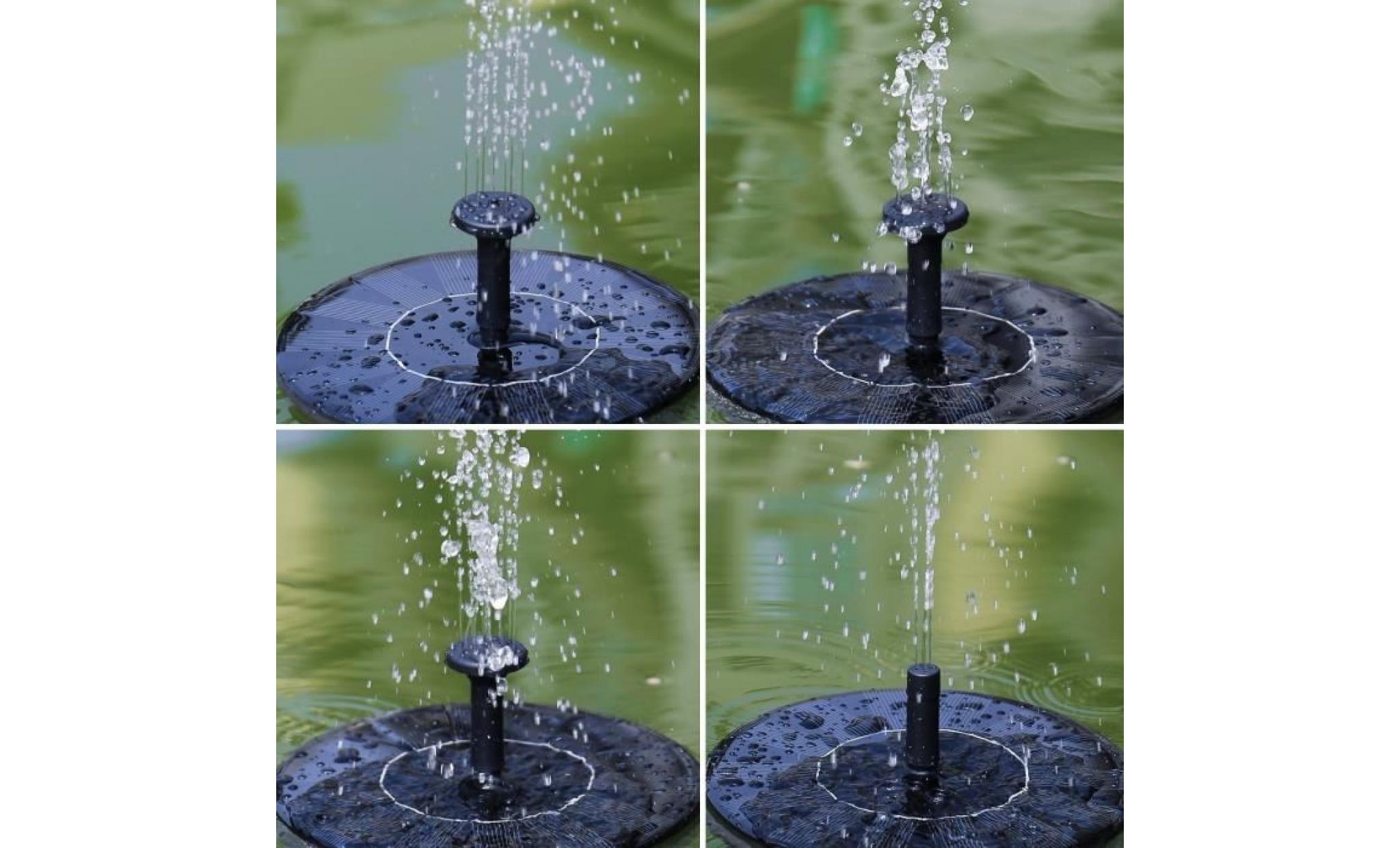 4 différents spray headssolar fountain pump. 1.5 w eau fontaine pompe kit pour bain d'oiseau, jardin, cour arrière et petit étang pas cher