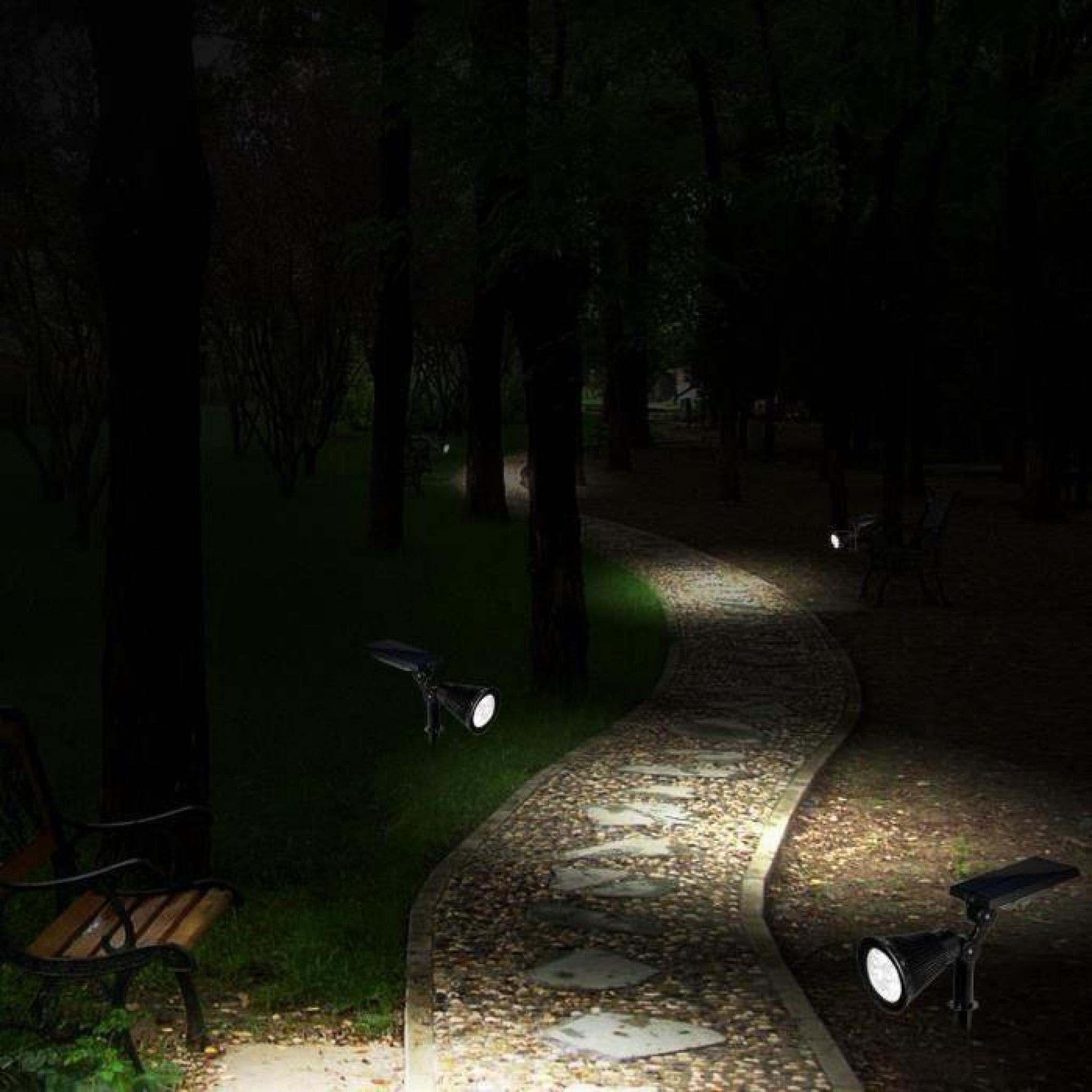 4 LED Lumière Solaire de la Nuit Rechargeable Etanche Lumière Paysage- Jardin- Piscine- Etang- Patio-Allée-Escaliers pas cher