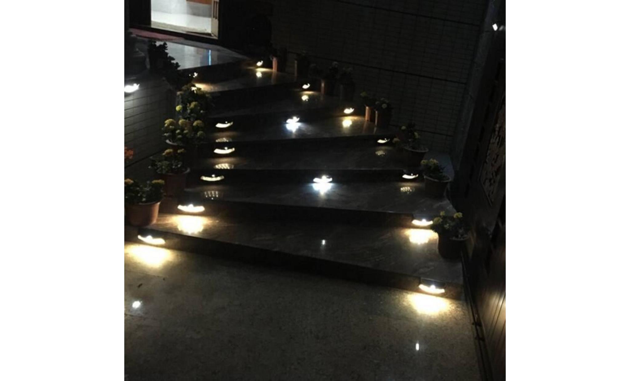 4 led lumière solaire lumières contrôle solaire mur lampe escalier lumières bronze  li254265