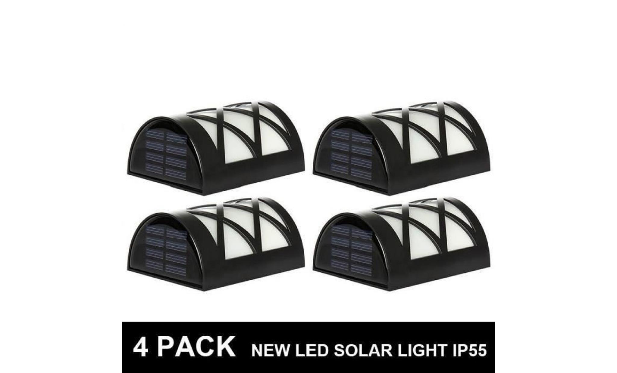 4 pack led lumière solaire 6 led chemin sensor waterproofip55 light light outdoor corridor applique spot d'éclairage led lampe solai
