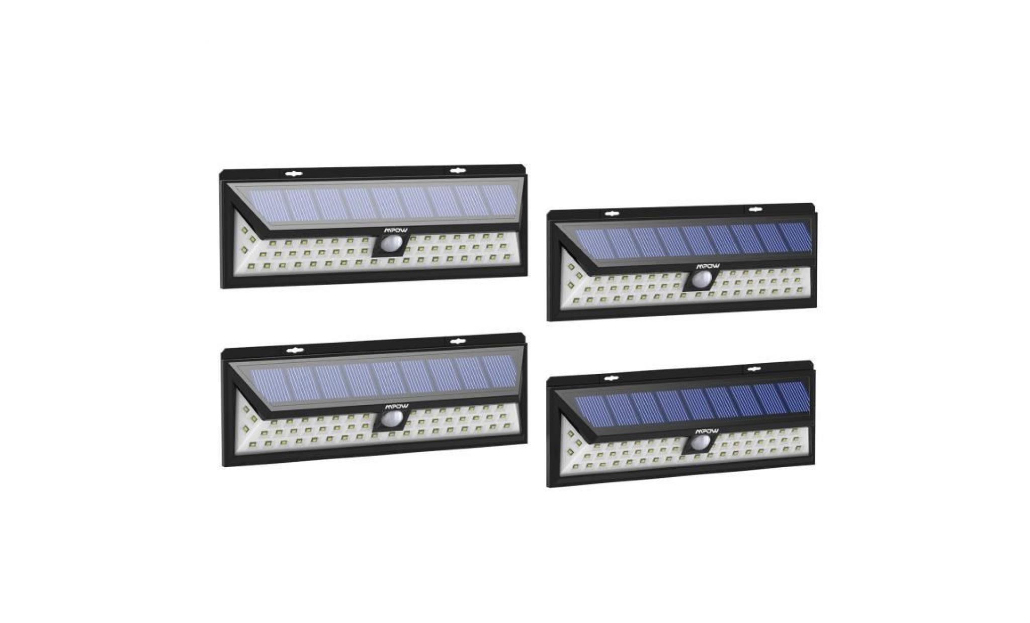 【4 pack】mpow 54 led lampe solaire extérieure etanche ip65 sans fil luminaire exterieur / eclairage exterieur 270°grand angle