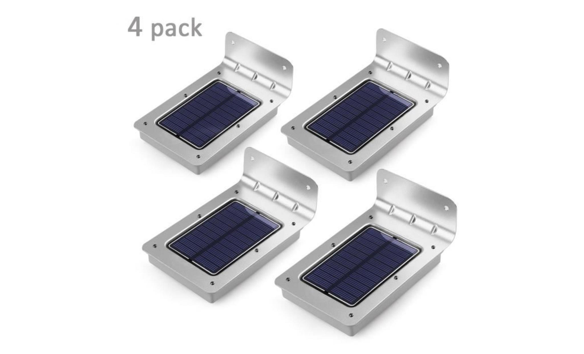 4 pack solar powered light sensor 16 leds extérieur sans fil pir motion sensor light applique lampes de sécurité frontdoor lampe