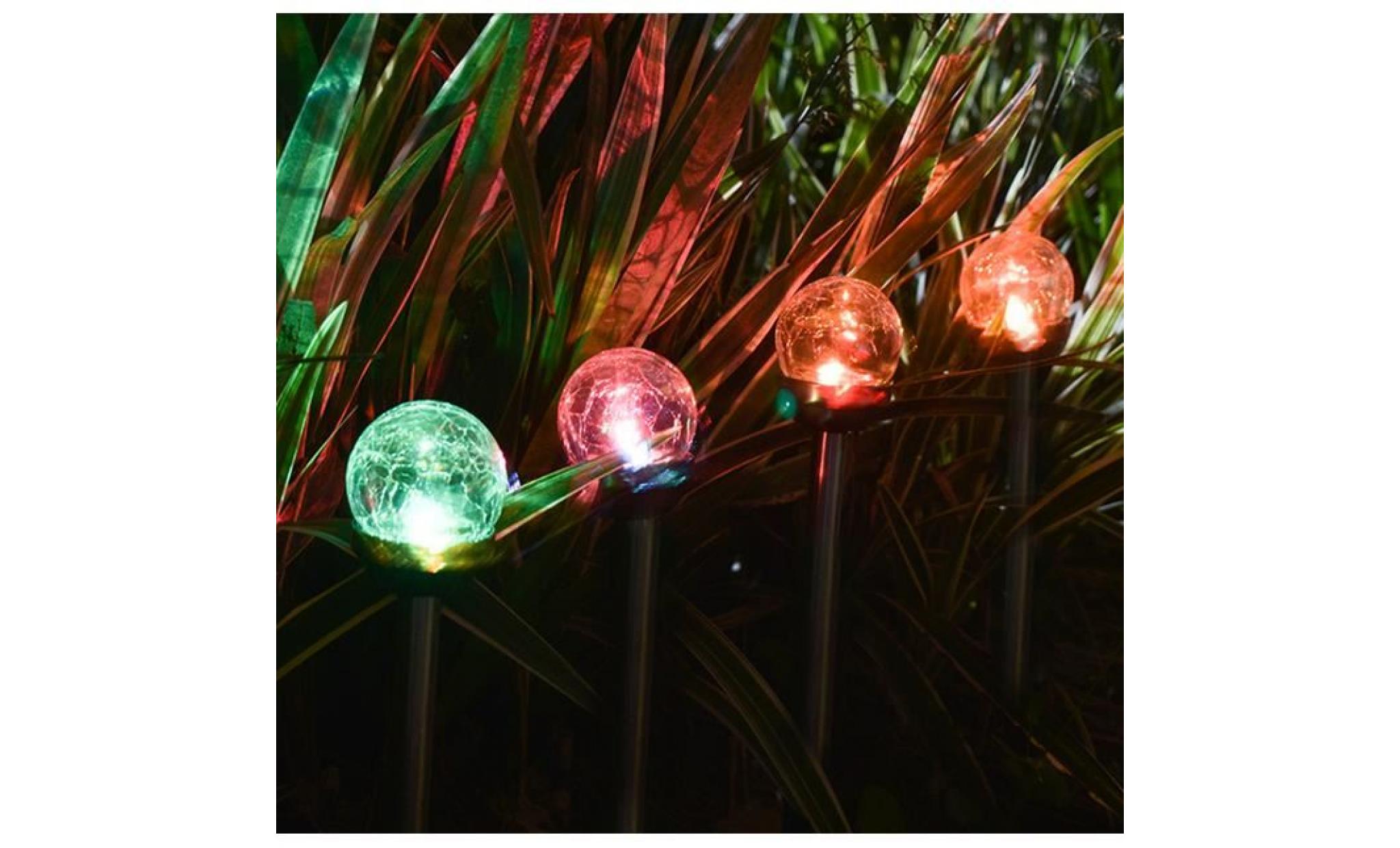 4 pièces un set led lumière de pelouse lampe changement de couleur Énergie solaire pour jardin sentier extérieur pas cher