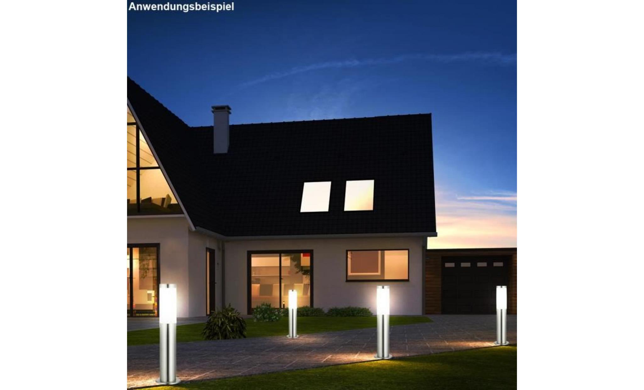 4 x lampadaire acier inoxydable led rvb luminaire sur pied espace extérieur lampe del jardin pas cher
