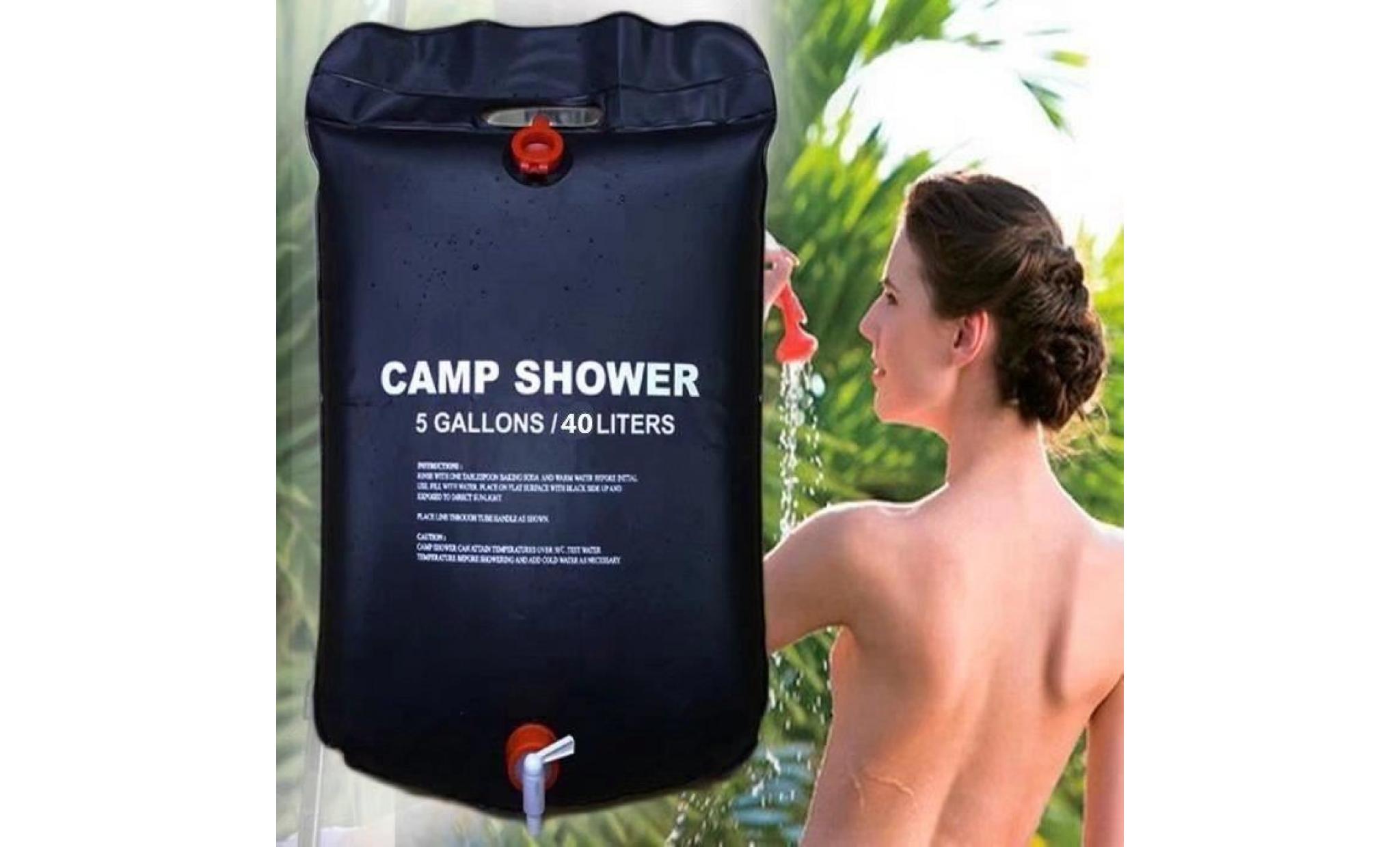 40 l portatif d'extérieur avec douche de camping sac de rangement de l'eau de jardin douche solaire de douche accessoires camping