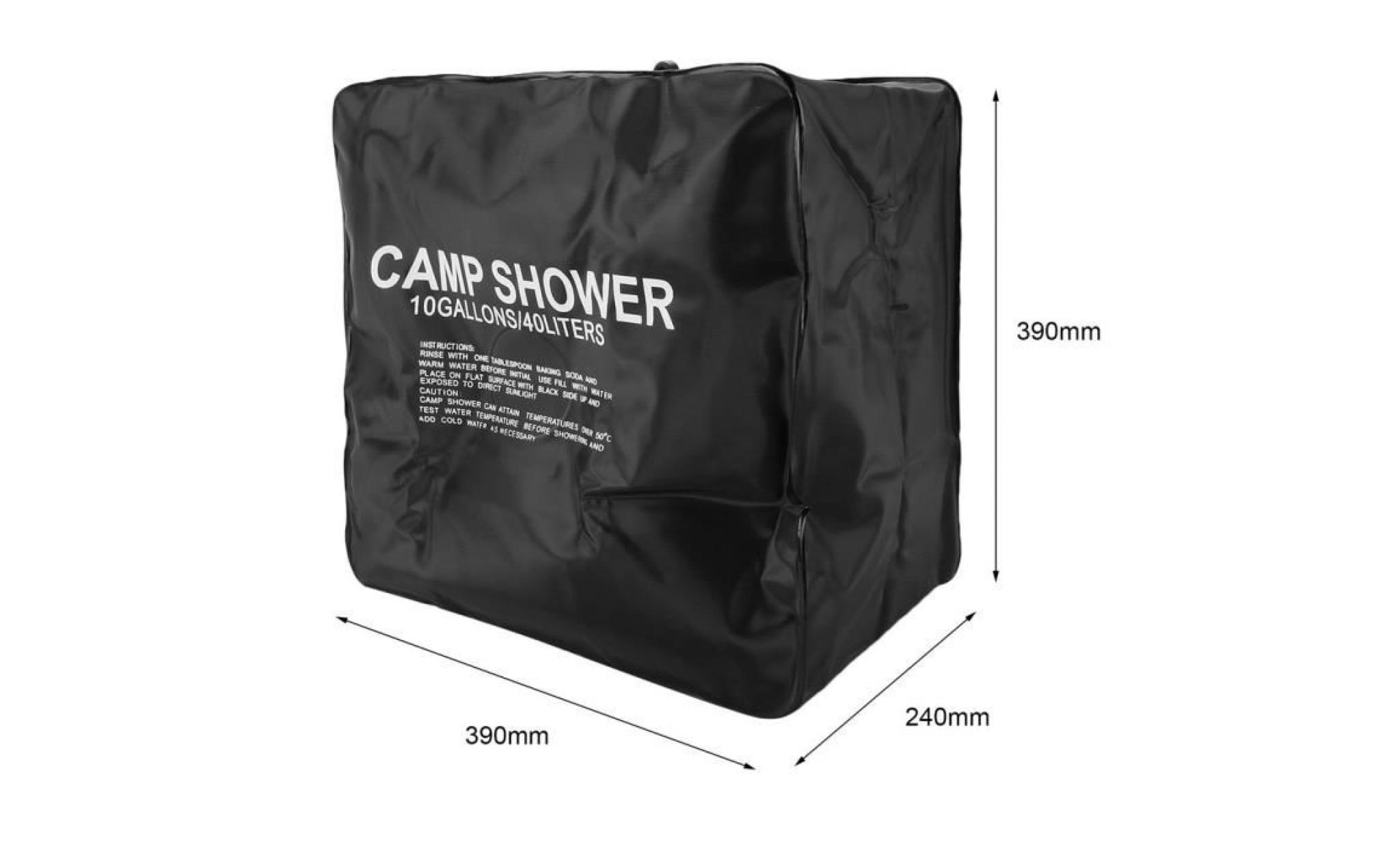 40l sac de douche solaire 10 gallons outils de camping pas cher